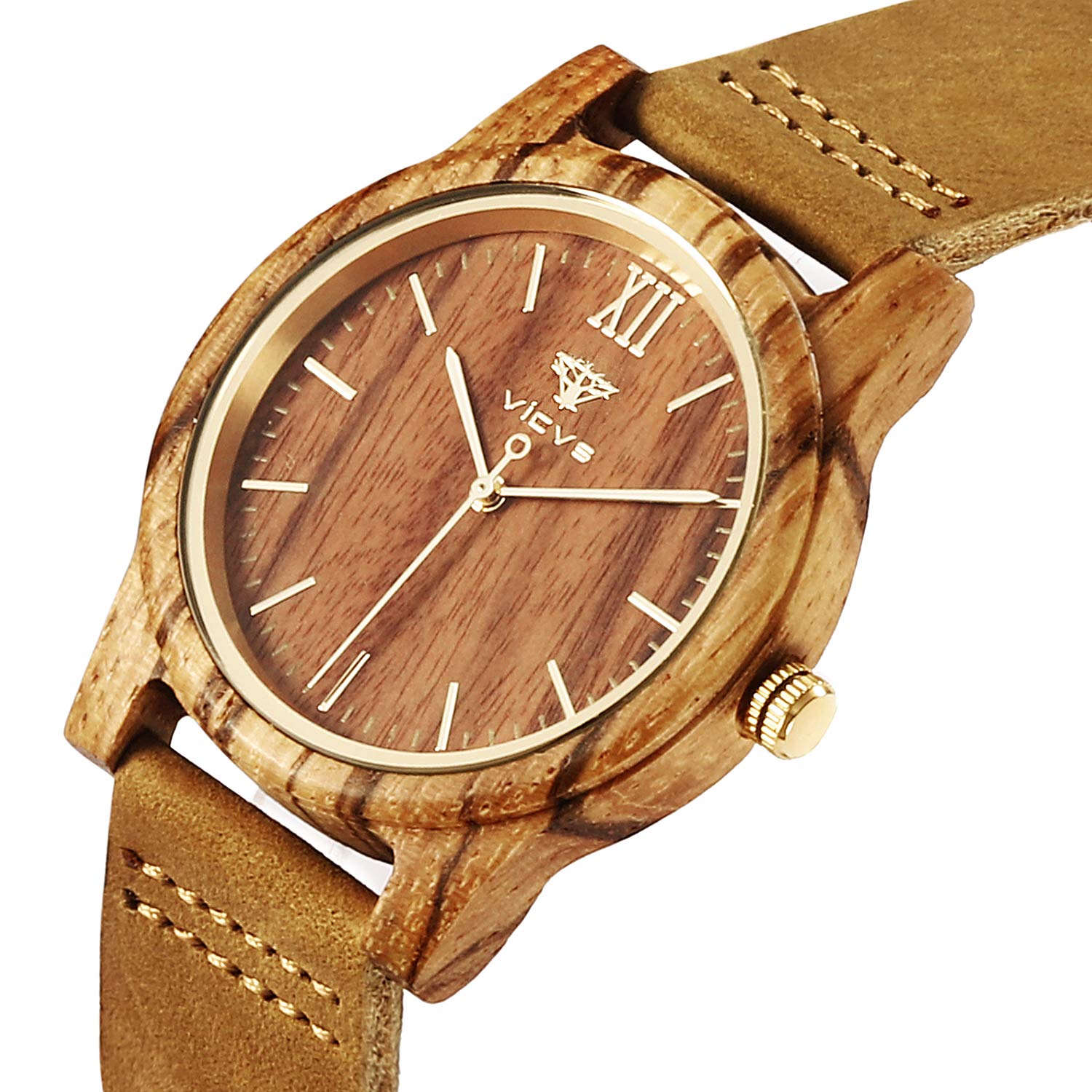 Wooden Watches for Men & Women - Walnut/Olive Wood Chronograph for Sports & Leisure