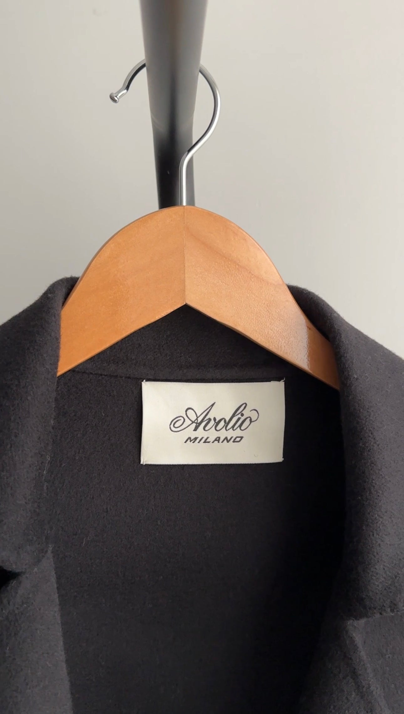 Aviolo Milano Black Double Face Wool Coat for Women - Size S (4/6) | Winter Warm Long Coat | Office & Formal Wear | Perfect for Business Meetings & Evening Events