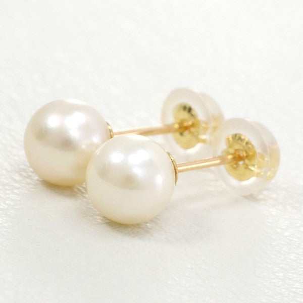 18K Yellow Gold Pearl Earrings for Women - Elegant Stud Earrings with Real Pearls - Perfect for Weddings, Parties & Special Occasions