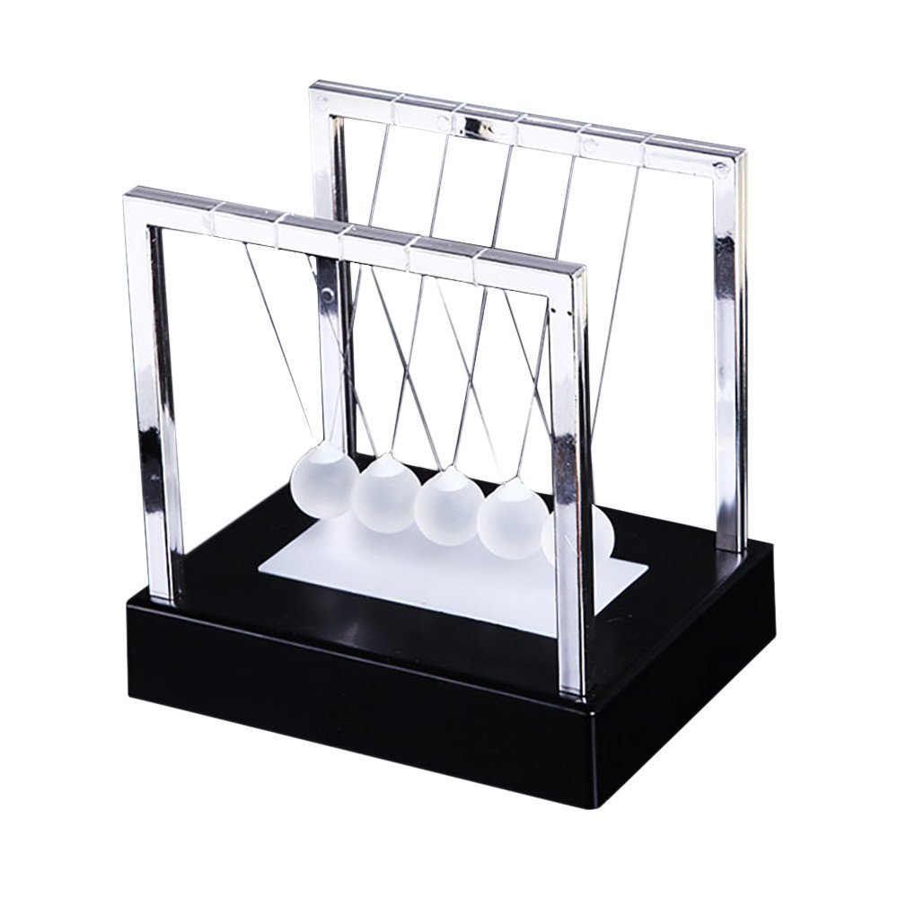 ZIYUMI LED Light Up Newton's Cradle - Kinetic Energy Balance Balls Science Desk Toy for Home Office Decor | Stress Relief Gadget & Educational Gift for Kids Adults