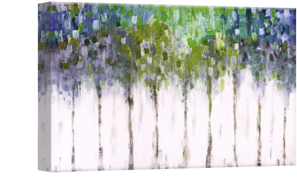 Abstract Canvas Wall Art - Modern Tree Forest Painting for Home Decor, Framed & Ready to Hang - Perfect for Bedroom, Living Room & Office Wall Decor