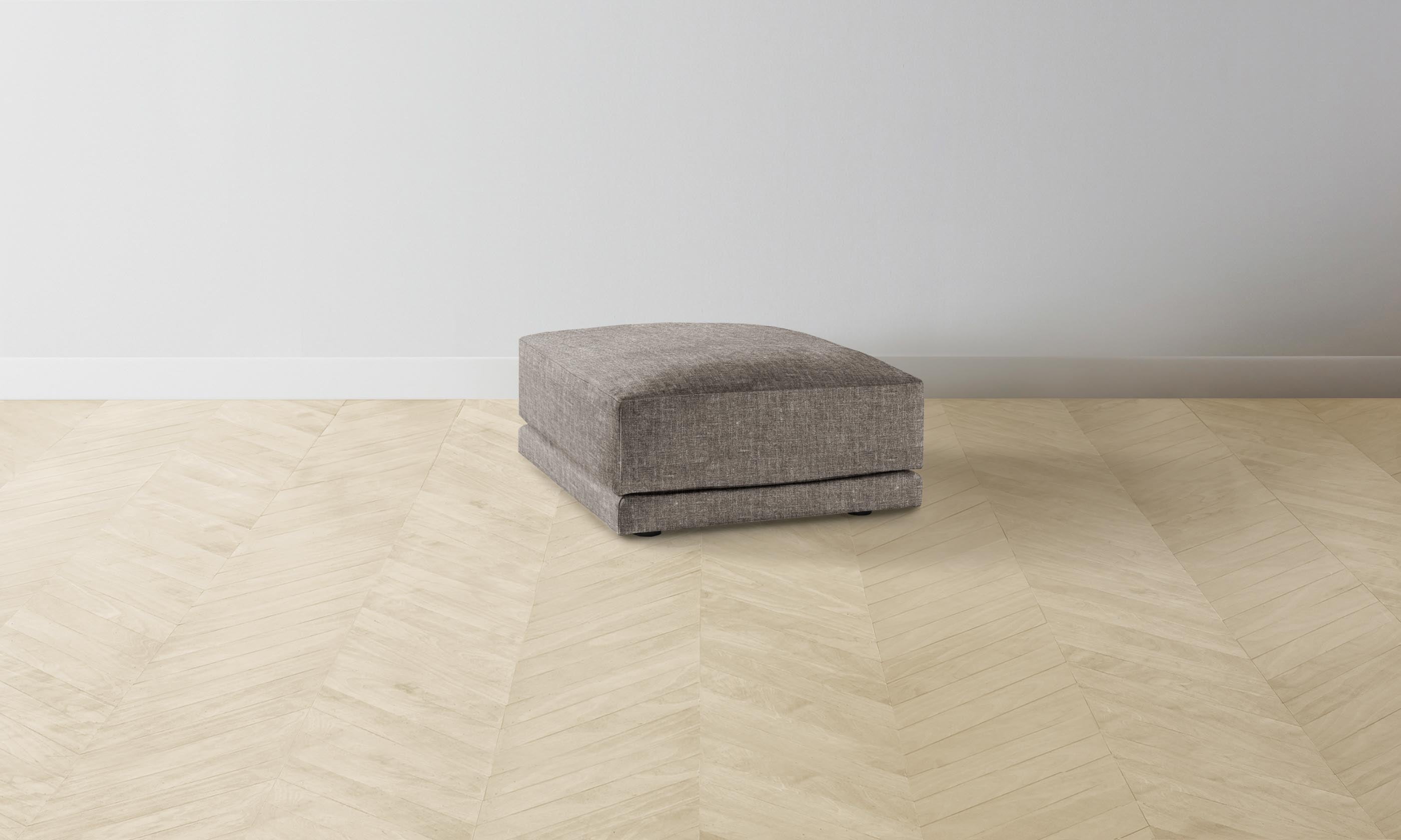 The Jones Ottoman - Heritage Belgian Linen in Carob Brown | Stylish Footrest & Living Room Accent Piece