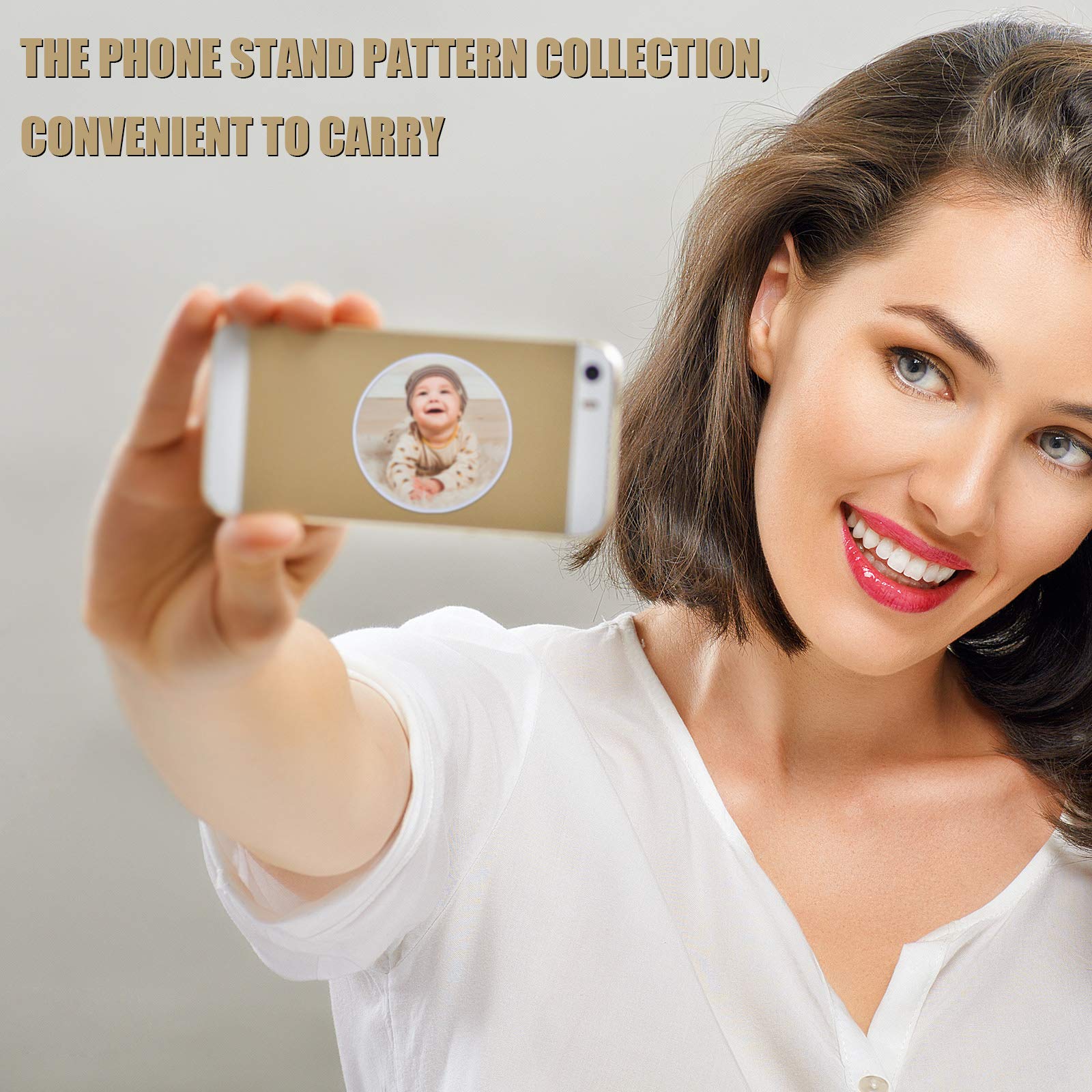 15-Piece Blank Sublimation Phone Holders - Collapsible Adhesive Grip Stand for Tablets & Cell Phones with Double-Sided Tape (White) - Perfect for Home, Office, and Travel Use