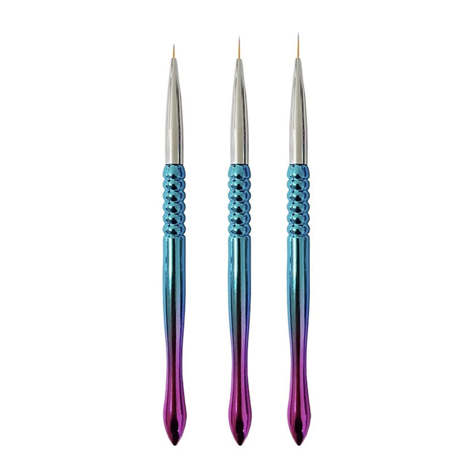 3-Piece Nail Art Brush Set - 7mm/9mm/11mm UV Gel Liner Brushes for Professional & DIY Nail Designs - Perfect for Home Salon, Manicures & Nail Art Painting