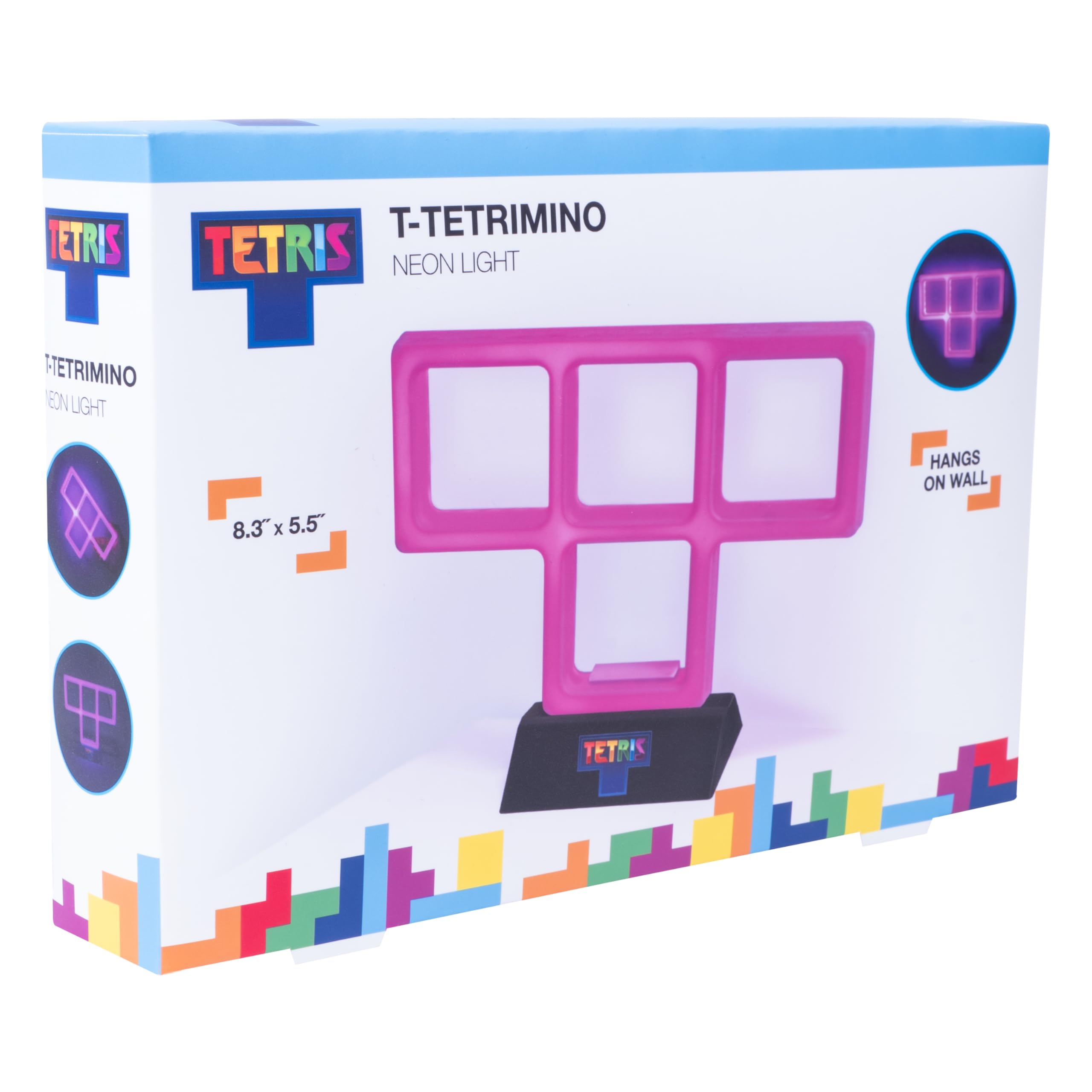 Fizz Creations Tetris Tetrimino Purple LED T Light - Retro Gaming Gift with USB Power & Wall Mount | Classic Gameboy Inspired Ambient Lighting for Bedroom, Game Room & Office Decor