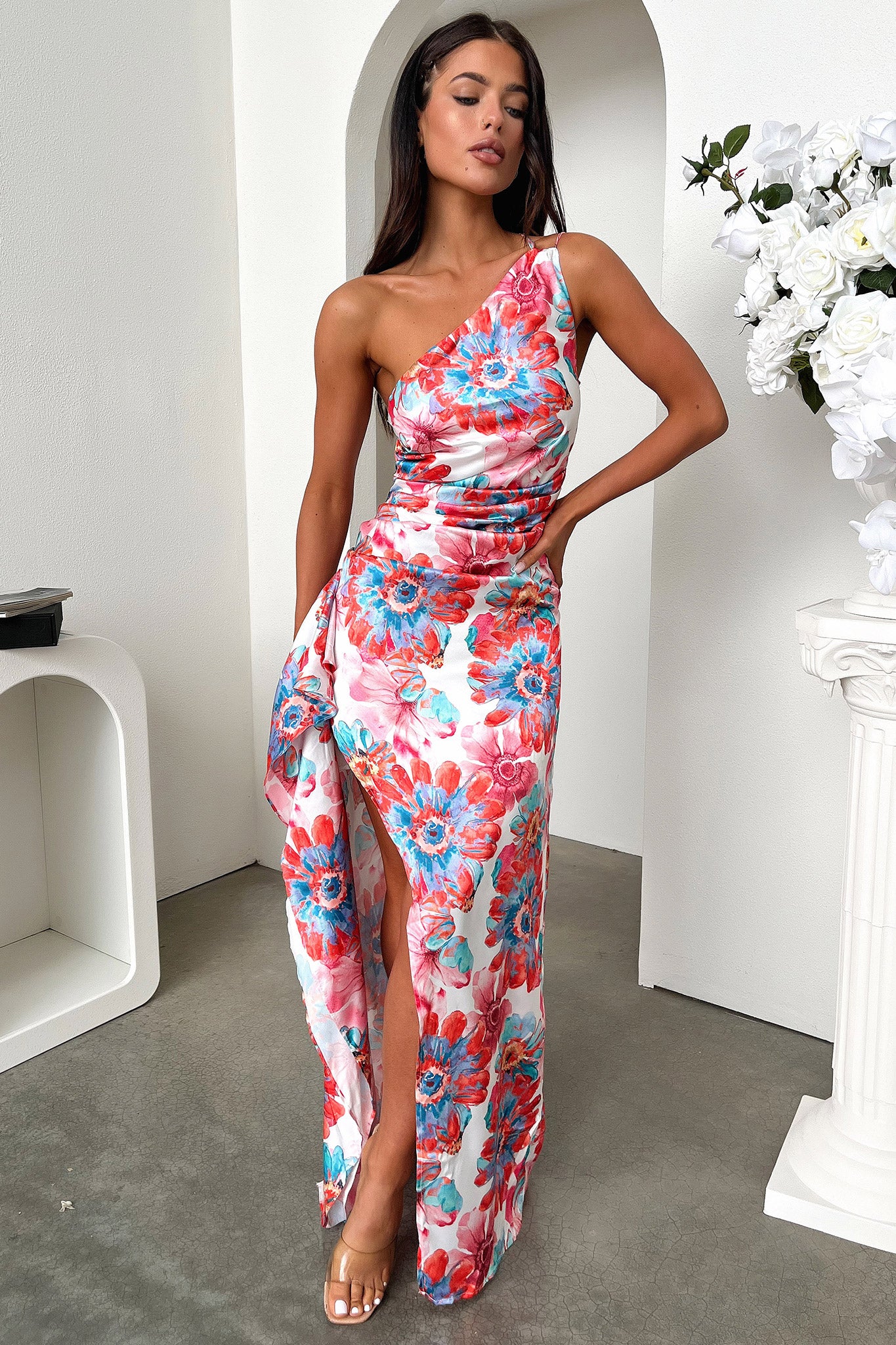 Elianna Maxi Dress - Pink Floral Print Women's Summer Dress | Perfect for Beach Vacation, Wedding Guest & Casual Outings