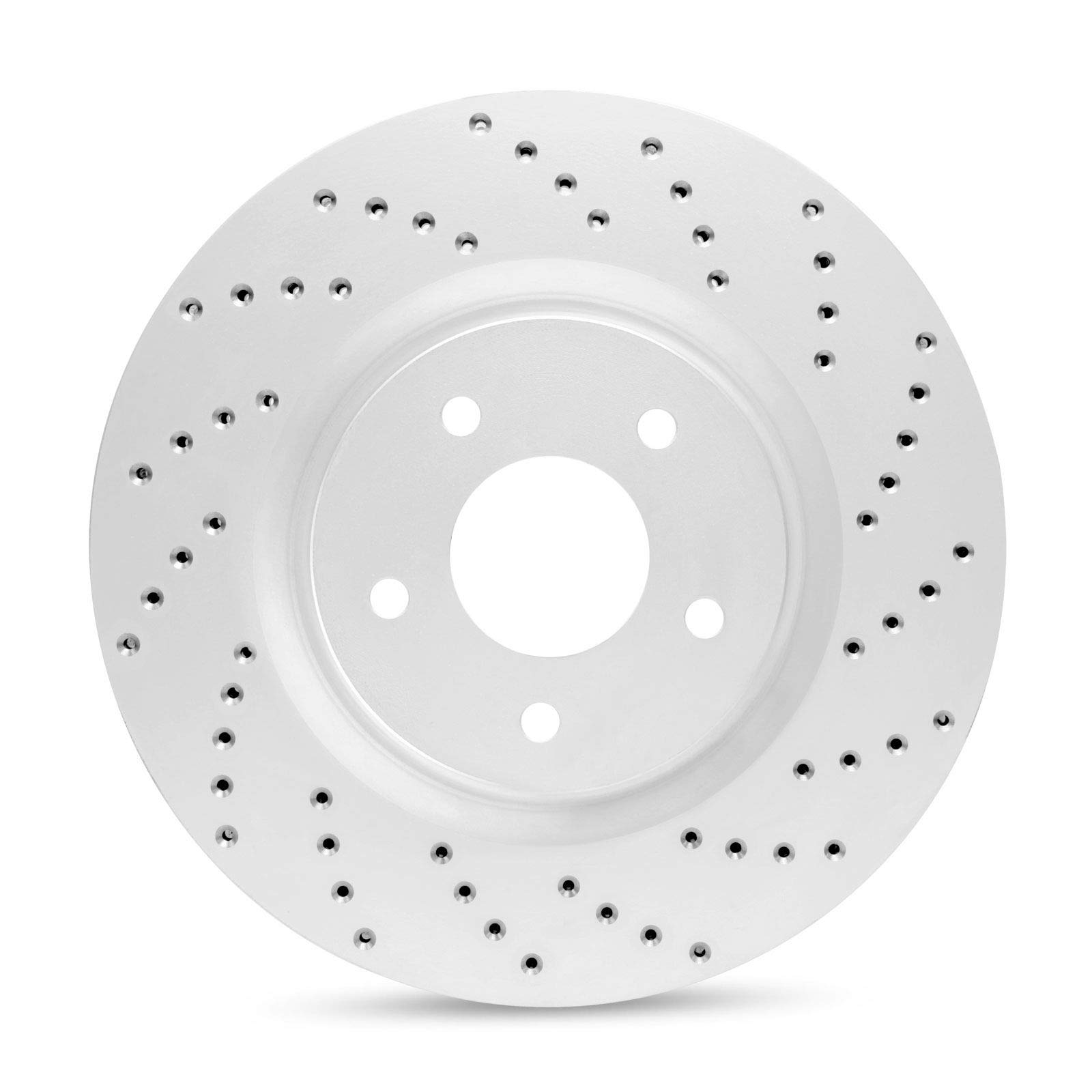 R1 Concepts Carbon Geomet Cross Drilled Brake Rotors Kit with Ceramic Brake Pads - High Performance Front Brake Upgrade for Sports Cars & Track Racing