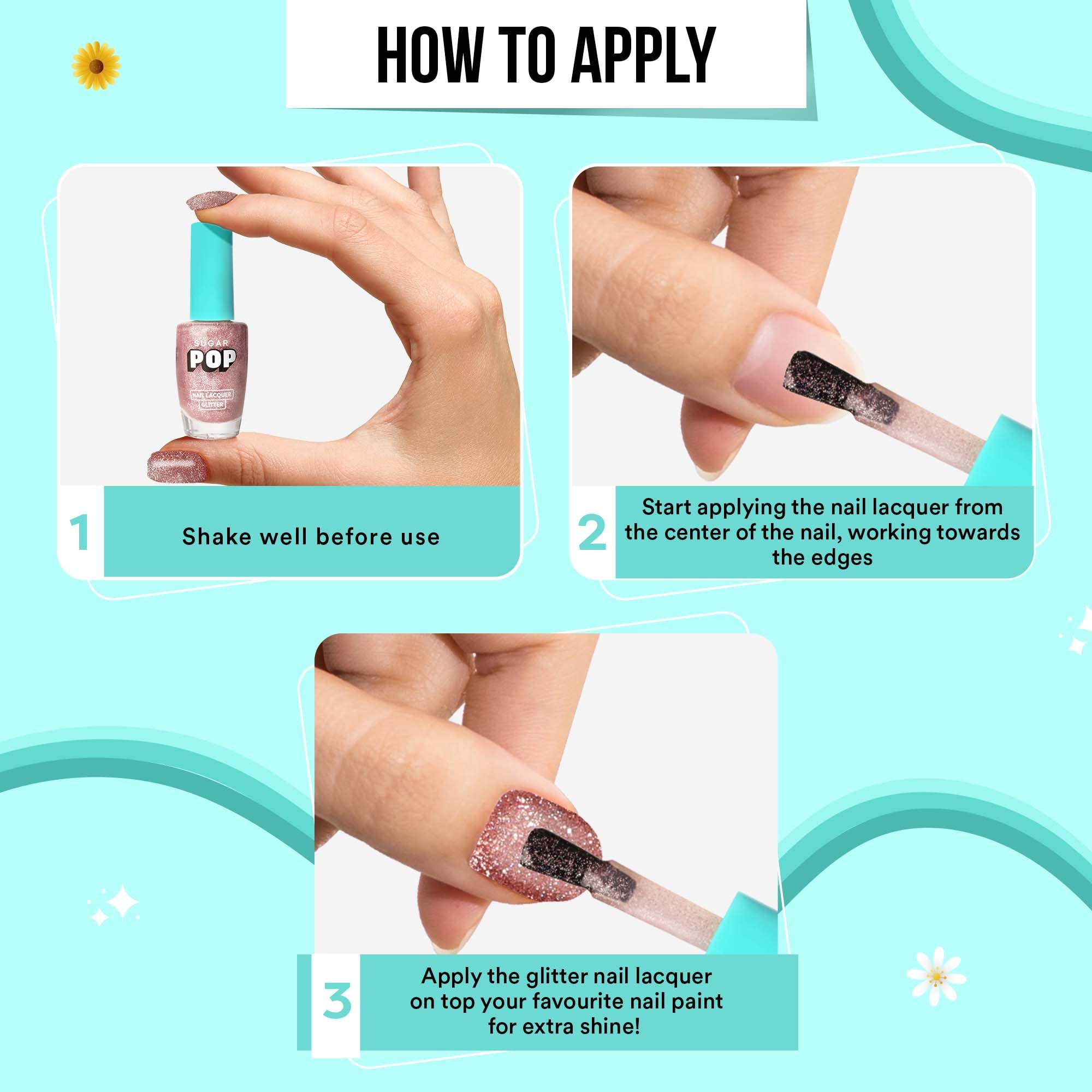 SUGAR POP Glitter Nail Polish - 01 Rose Quartz (10ml) | Quick-Drying, Chip-Resistant & Long-Lasting Shine | Perfect for Parties, Weddings & Special Occasions