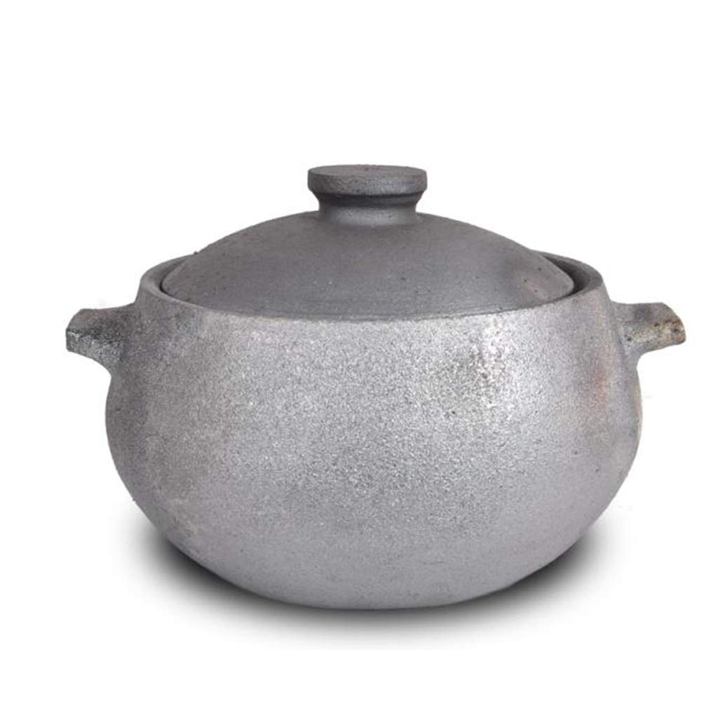 **Unglazed Insulated Hot Pot Casserole - Gray 18x13cm Gas Stove Safe Cookware for Home Kitchen, Perfect for Soups, Stews & Family Meals - Ideal Gift for Pregnant Women & Household Use**