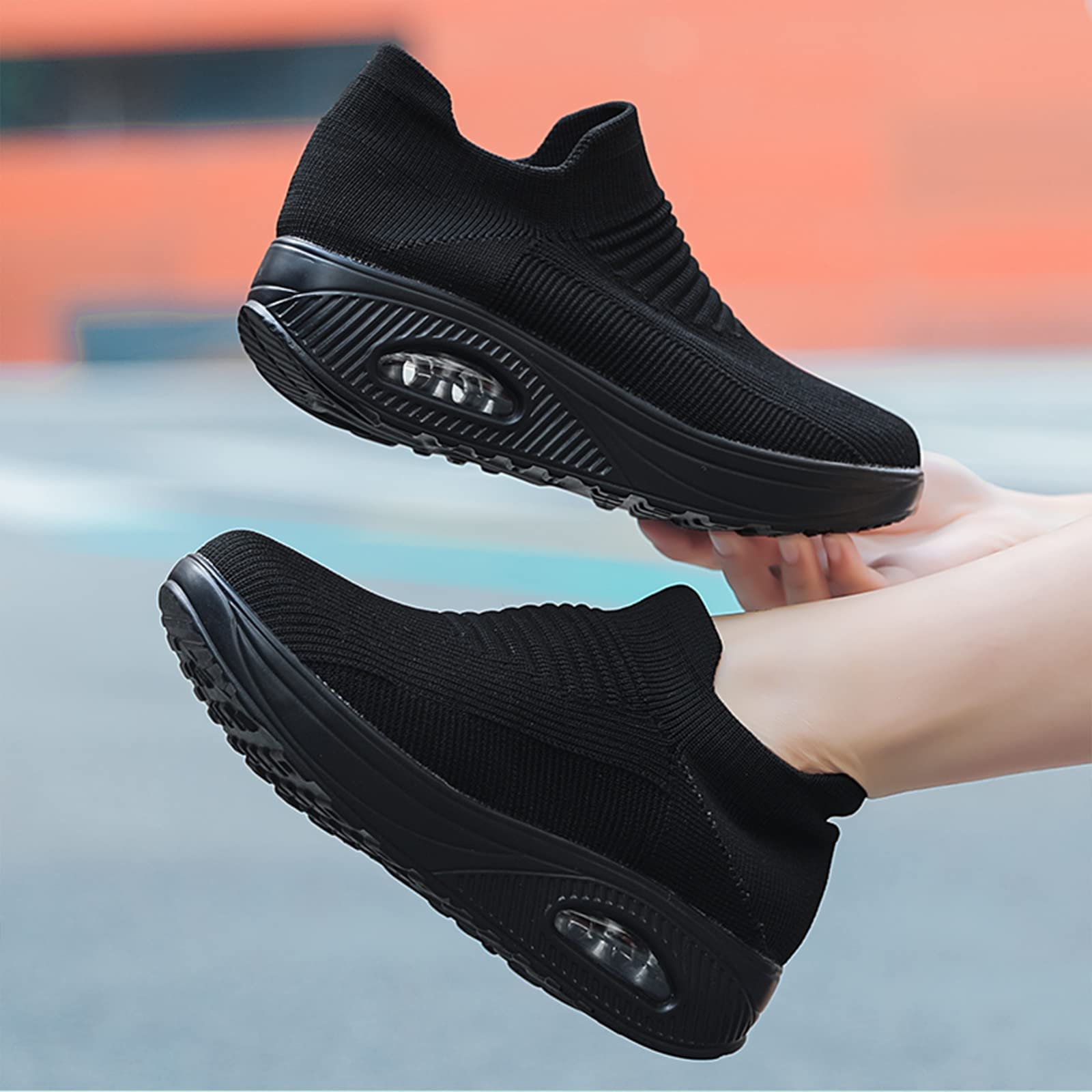 Breathable Women's Air Cushion Slip-On Sneakers - Orthopedic Diabetic Walking Shoes with Comfortable Sock Liner | Lightweight Casual Shoes for Walking, Travel & Work | Ideal for Nurses, Teachers & Seniors | Perfect for Hospital Shifts, Classroom Teaching, Daily Errands & All-Day Comfort