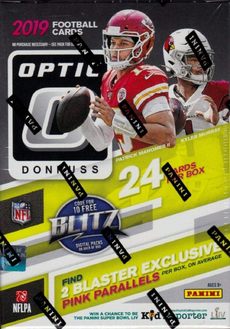 2019 Donruss Optic NFL Football Sealed Blaster Box - 6 Packs (4 Cards Each) Featuring Kyler Murray, Daniel Jones, Drew Lock & Josh Jacobs Rookie Cards with Exclusive Pink Parallels - Perfect for NFL Collectors, Fantasy Football Fans & Sports Card Investors