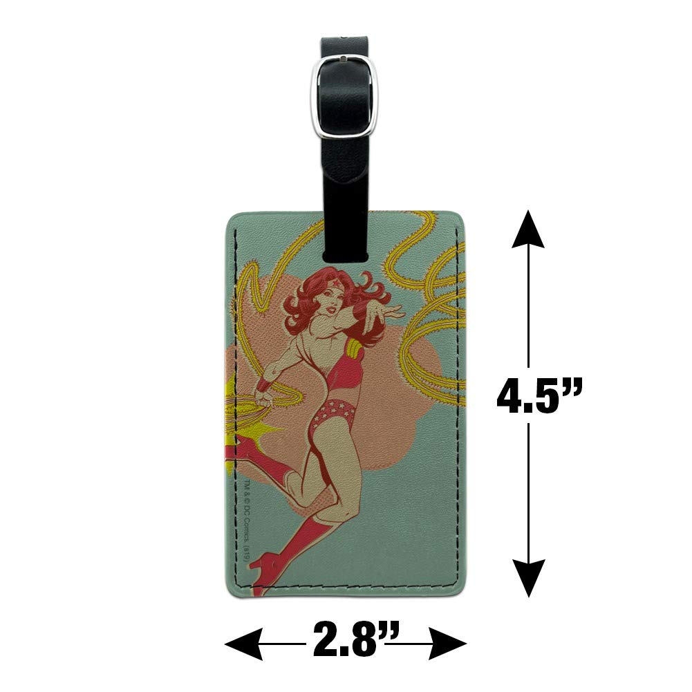 Wonder Woman Golden Lasso Leather Luggage Tag - Rectangle Carry-On ID Tag for Suitcases & Travel Bags - Perfect for Superhero Fans & Comic Conventions