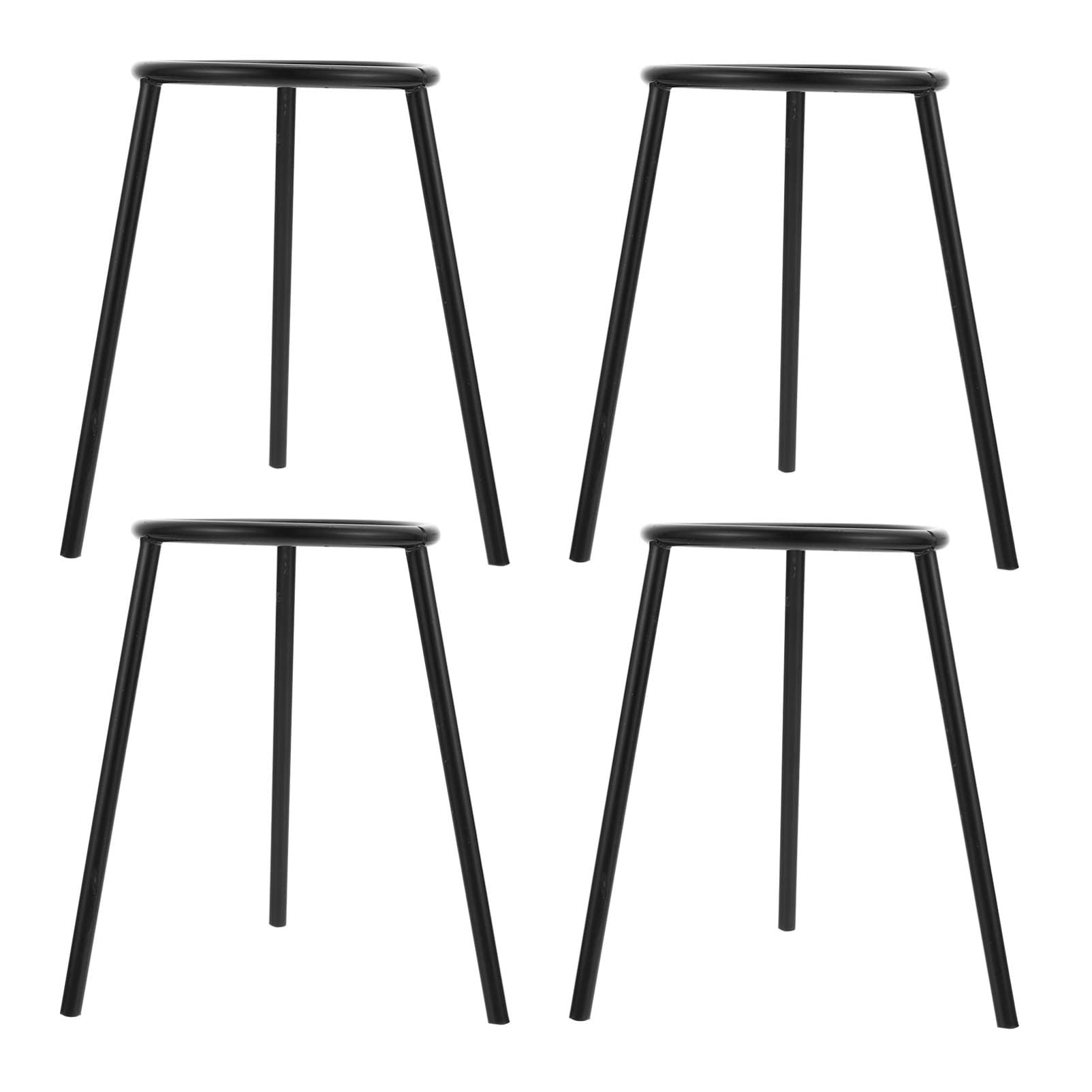 VILLCASE 4Pcs Lab Lamp Tripod Stands - Burner Support Stand for Laboratory & Chemistry Experiments - Durable Black Lamp Tripod Holder for School Science Projects & Bunsen Burner Setups