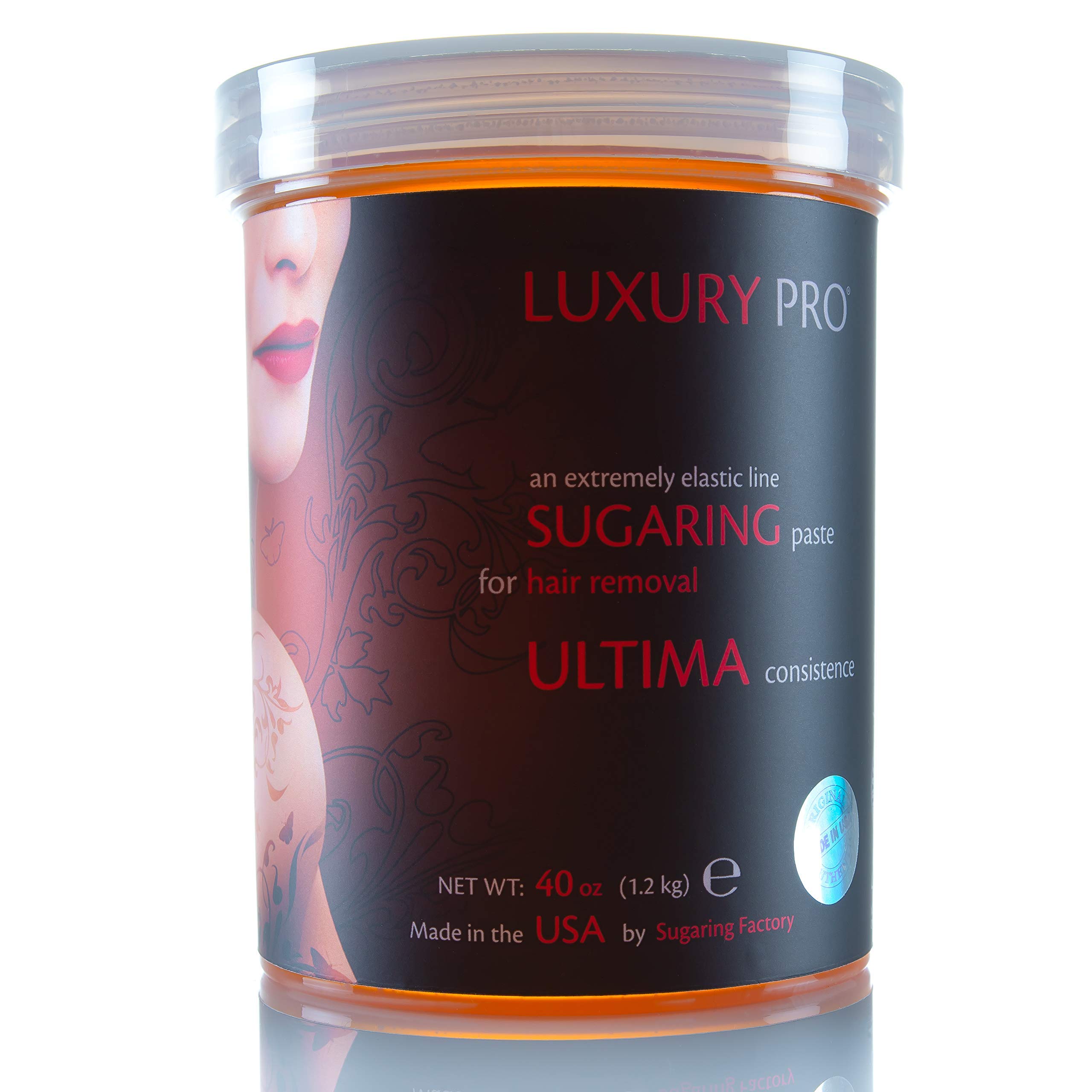 Organic Sugar Wax Hair Removal Paste - Professional Brazilian Bikini Sugaring Wax (40oz/2.5lbs) - All-Natural Hard Wax for Smooth Skin - Perfect for Salon & At-Home Hair Removal