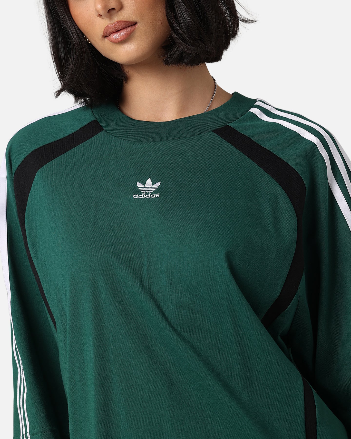Adidas Oversized T-Shirt for Men & Women | Comfortable Cotton Crewneck Tee | Collegiate Green | Casual Streetwear & Loungewear for Everyday Wear