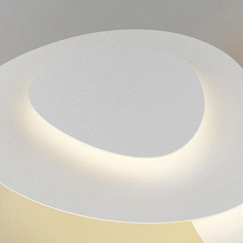 Modern Two-Tier Irregular Circle White Ceiling Light - Stylish Lighting for Living Room, Bedroom & Dining Area