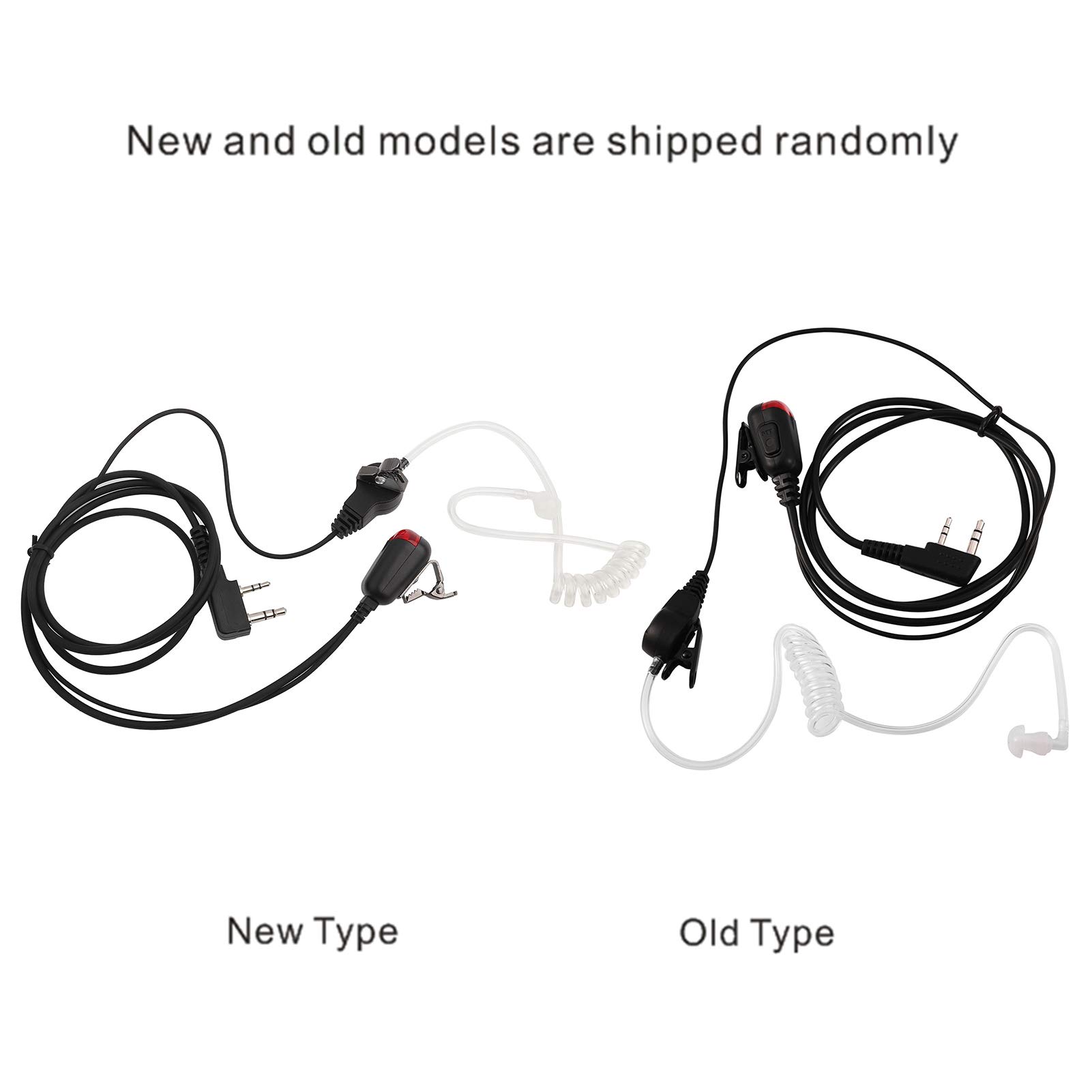 Secure Acoustic Tube Security Headset with PTT Mic - 2 Pin Radio Earpiece Compatible with Kenwood, Baofeng, TYT & Zastone Two Way Radios (1 Pack) - Ideal for Security Guards, Event Staff & Construction Workers