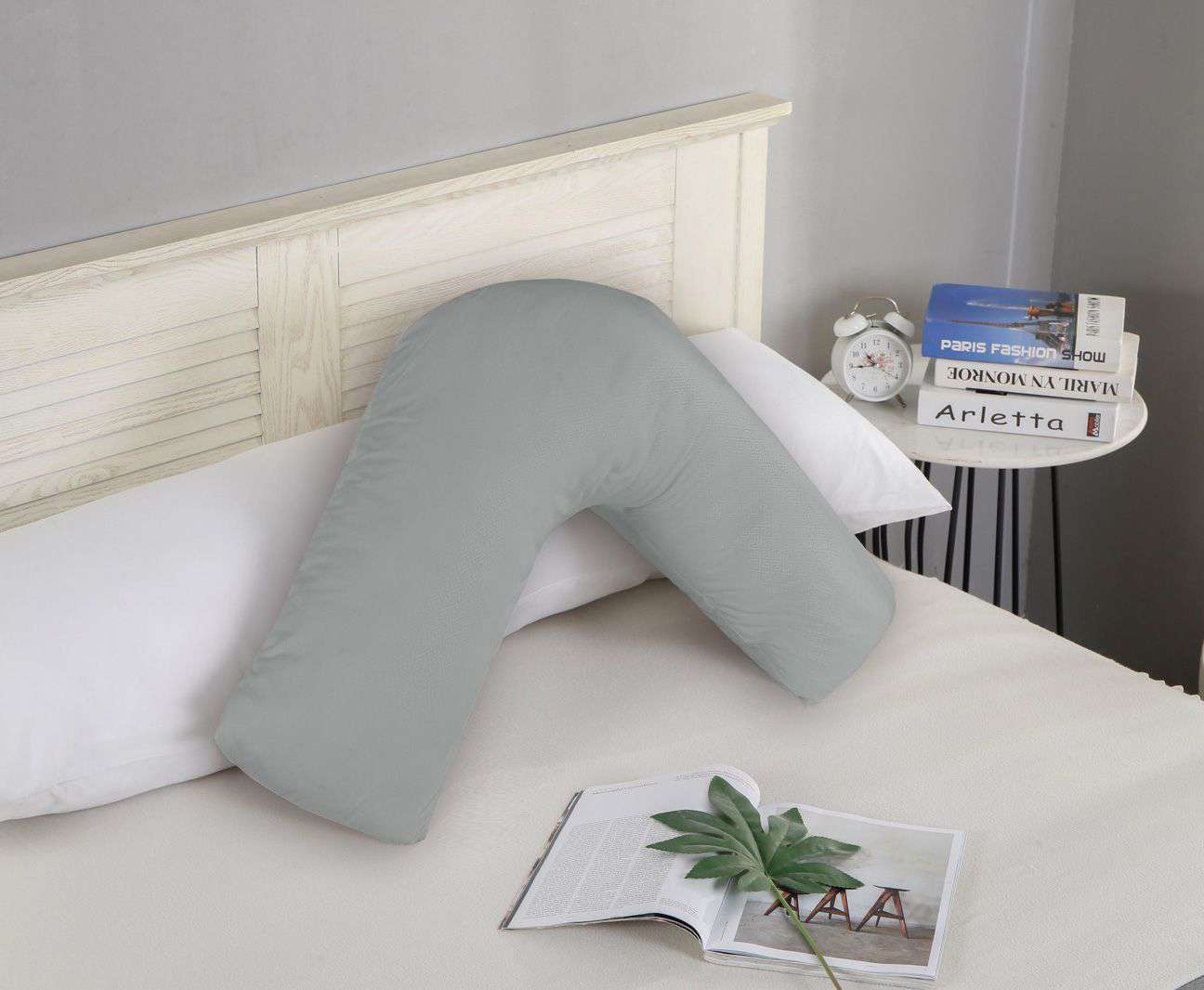 1000TC Premium Ultra Soft V-Shaped Pillowcase - Grey | Luxury Bedding for Side Sleepers & Neck Support | Perfect for Home, Hotel & Travel Use