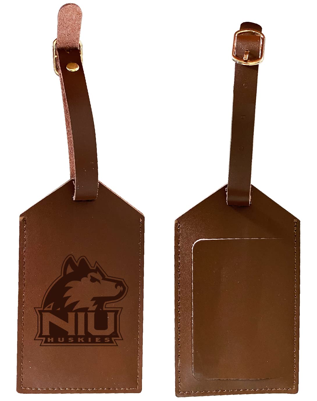 Officially Licensed Northern Illinois Huskies Leather Luggage Tag - Personalized Engraved College Alumni Gift for Travel Bags & Suitcases - Perfect for Graduation, Game Day & Business Trips