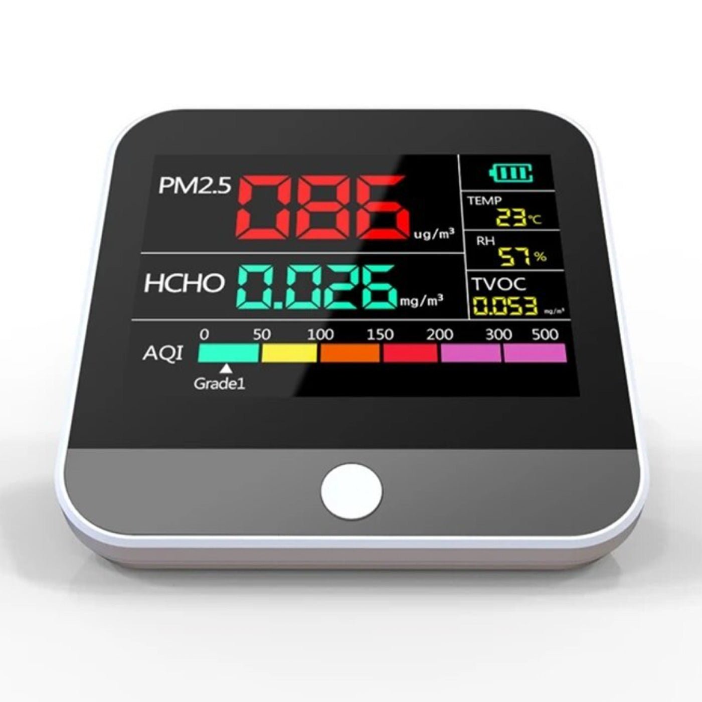 Best Indoor Air Quality Monitor - Real-Time AQI, PM2.5/PM10/PM1.0, HCHO & TVOC Detection - Perfect for Home, Office & Baby Room Safety