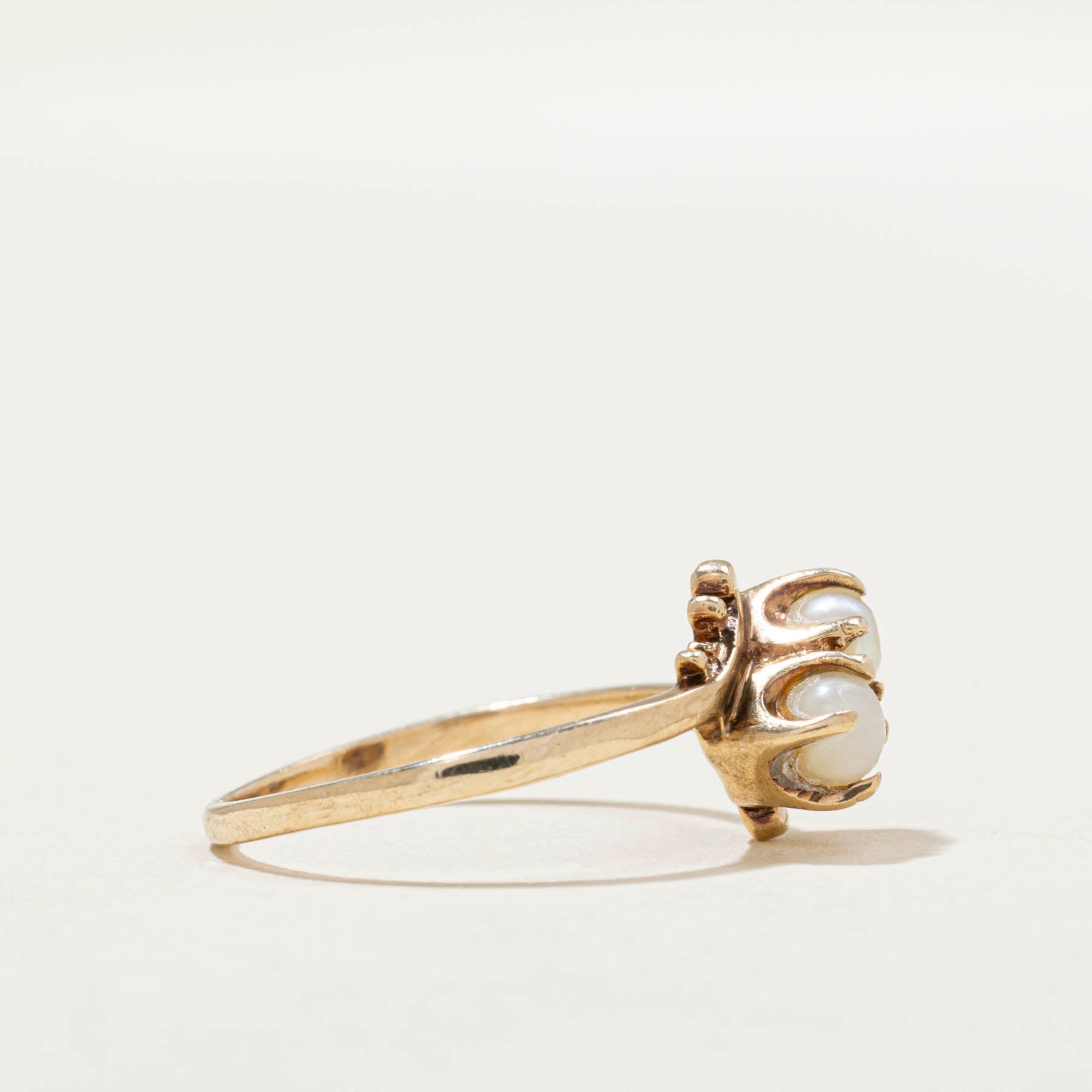 Toi et Moi Pearl Ring for Women - Size 7 | Elegant Two-Stone Engagement Promise Ring | Perfect for Anniversaries, Proposals & Special Occasions