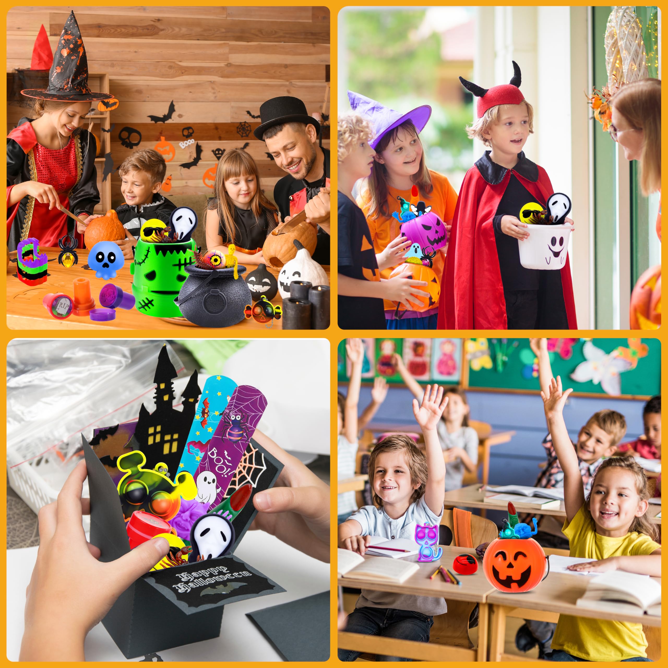 420PCS Halloween Party Favors Bulk Toys - Trick or Treat Bags Fillers, Classroom Prizes, Goodie Bag Stuffers for Kids - Halloween Treasure Box Toys & Party Supplies for Trick-or-Treating, Classroom Rewards & Halloween Gift Exchanges