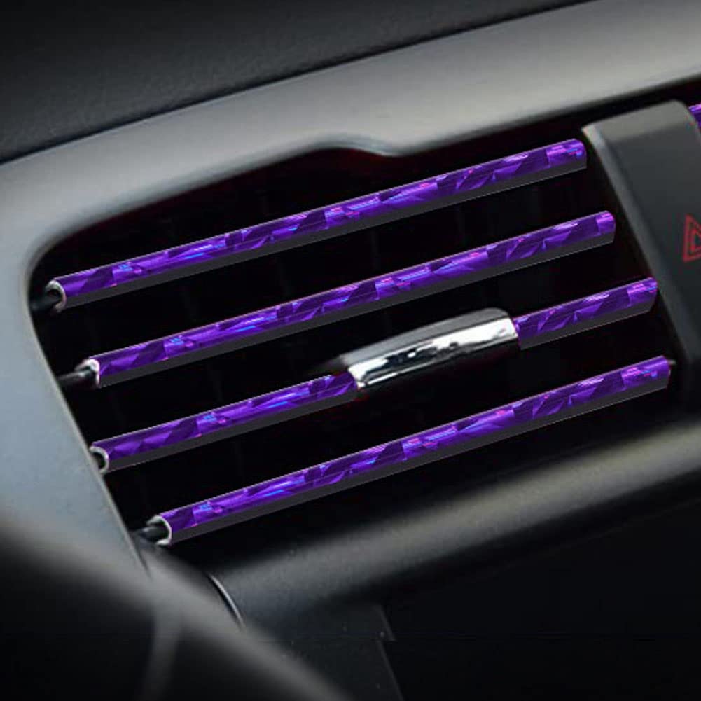 10PCS Car AC Vent Trim Strips - DIY Auto Interior Decorative Molding for Air Conditioner Outlets - Violet Car Accessories for Sedan, SUV & Truck Interior Upgrade