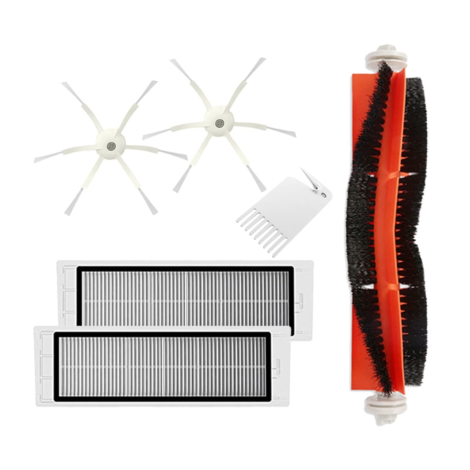 **6-Piece Vacuum Cleaner Brushes & HEPA Filters Kit - Compatible with Xiaomi Vacuum 2/1S, Roborock S50/S51, MI Robot Vacuum - Essential Replacement Parts for Home Cleaning (Color: SMT159) - Perfect for Pet Hair, Hard Floors & Carpets**