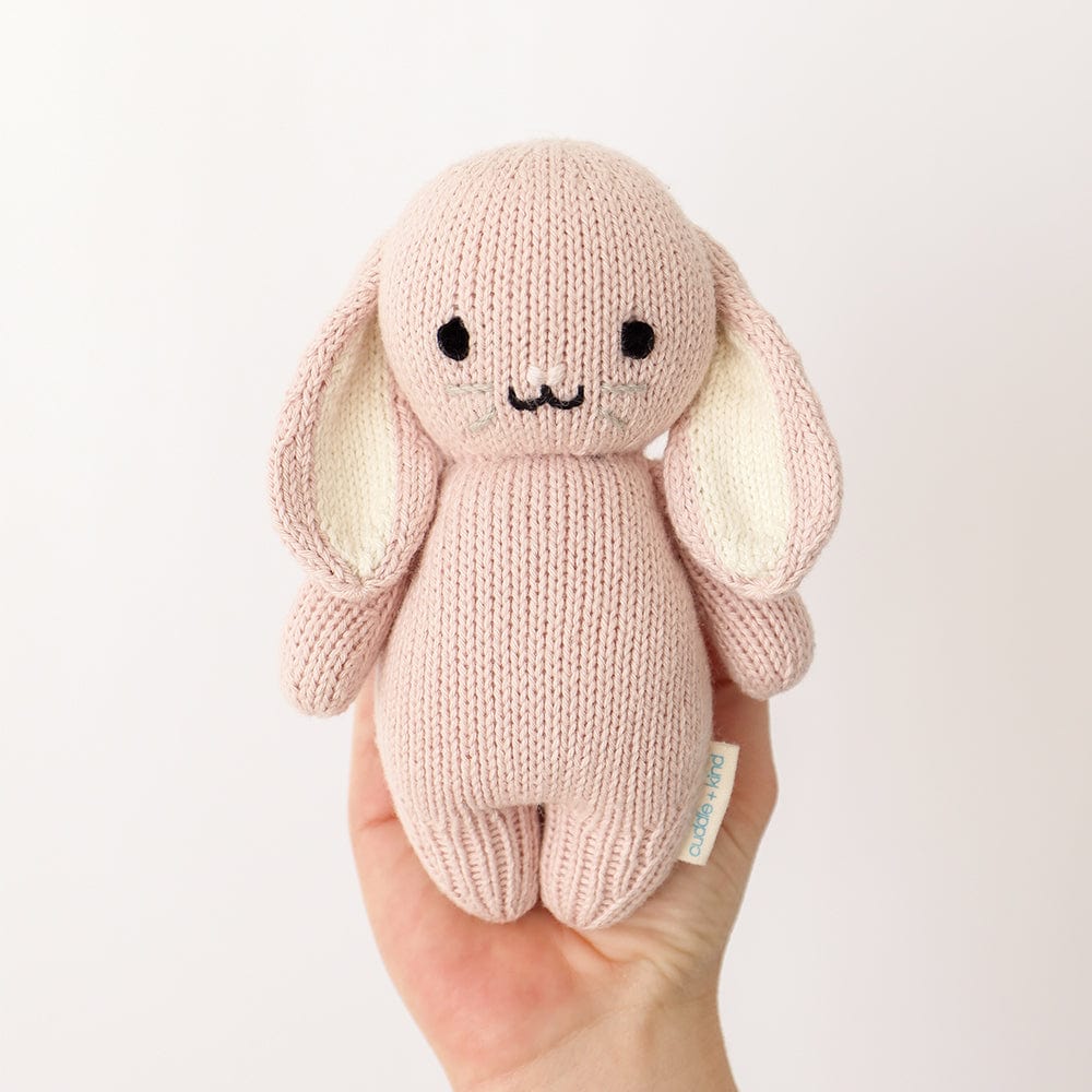 Cuddle+Kind Organic Cotton Baby Bunny Plush Toy - Soft & Huggable Stuffed Animal for Newborns, Toddlers & Kids | Perfect for Nursery Decor, Baby Shower Gifts & Cuddling
