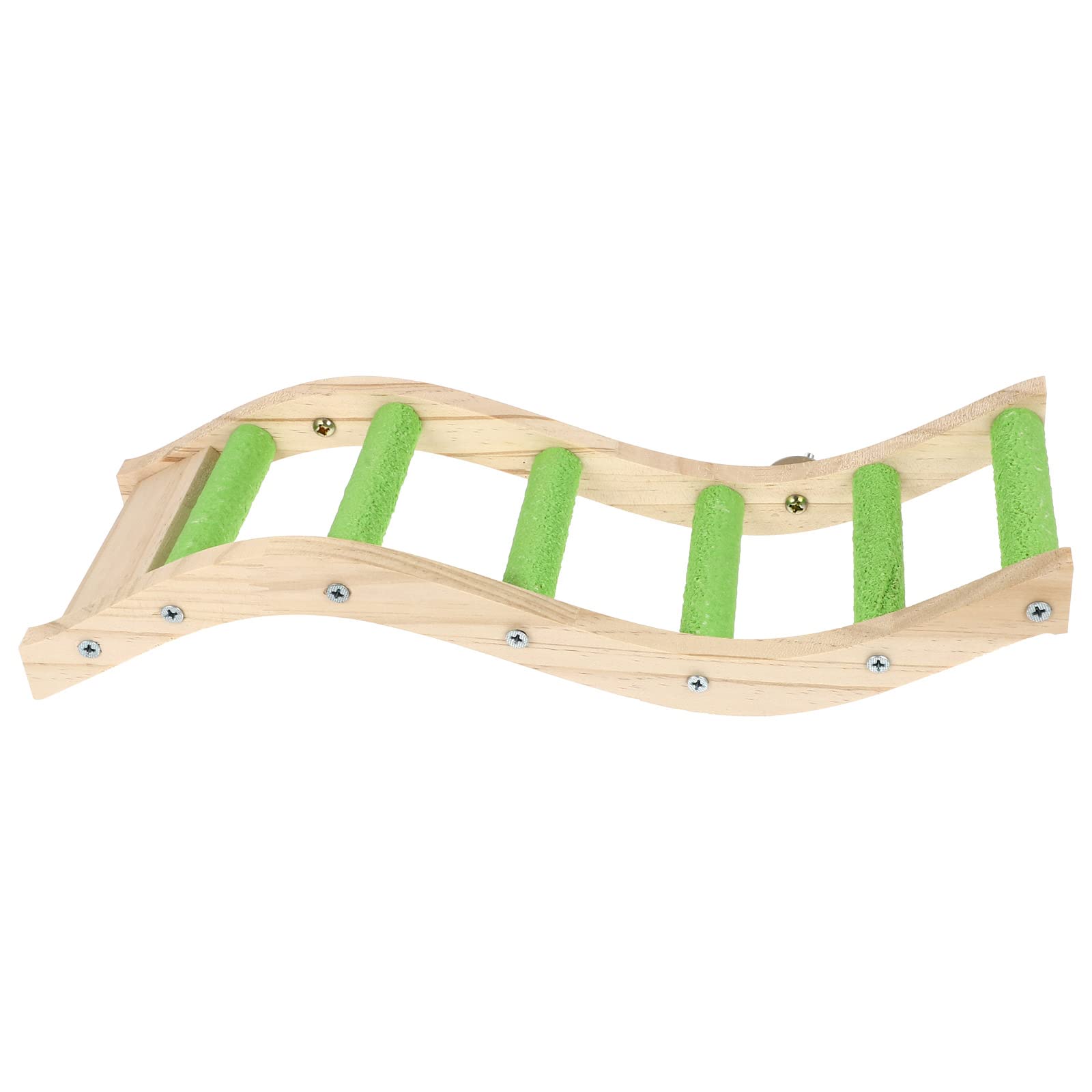 NUOBESTY Parrot Ladder Toy - Natural Wood Bird Climbing Ladder for Cockatiels, Conures, Macaws - Cage Accessories for Exercise & Play | Perfect for Bird Cages, Aviaries & Play Gyms