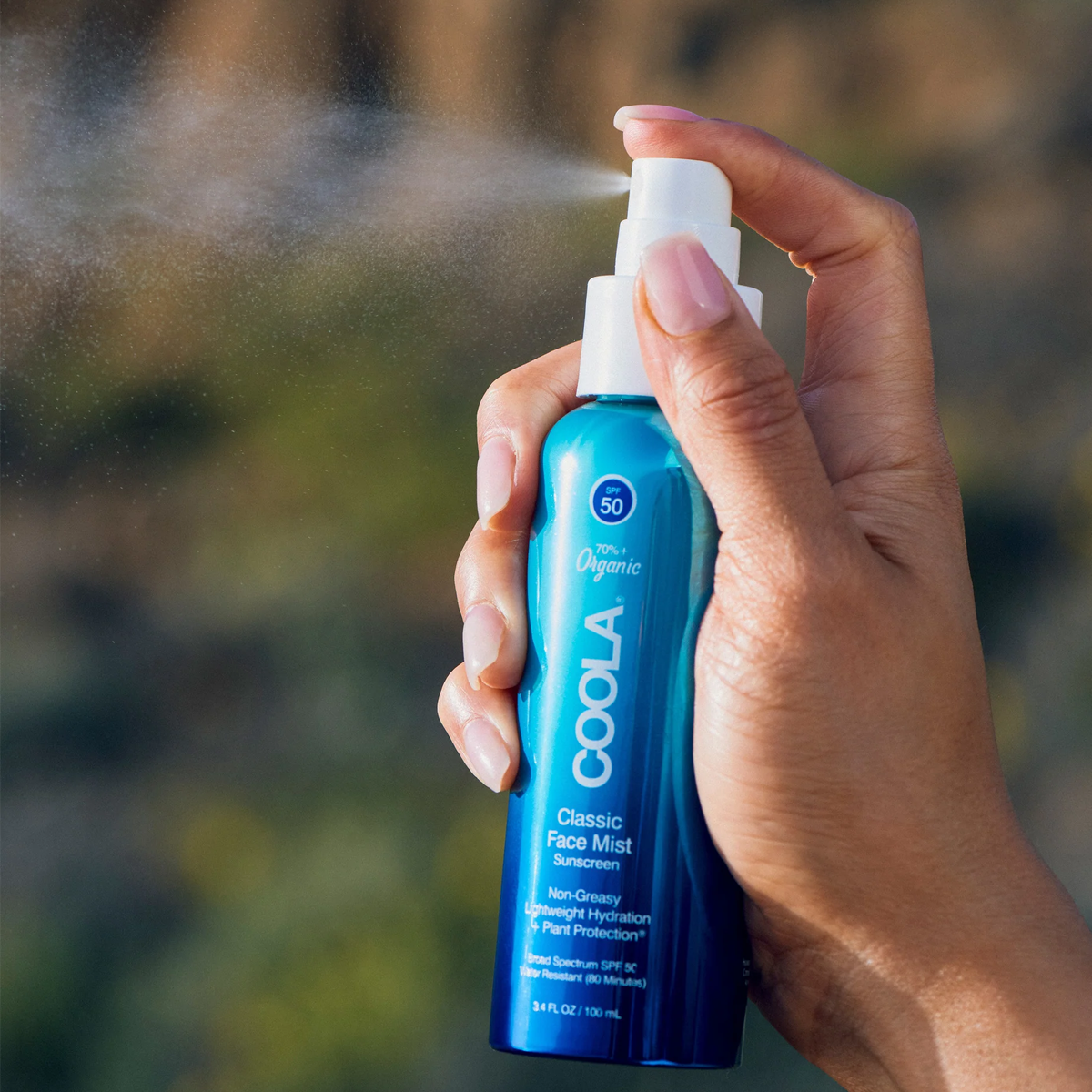 Organic SPF 50 Sunscreen Mist for Face - Classic Lightweight & Natural Protection | Perfect for Beach, Outdoor Sports & Daily Sun Care