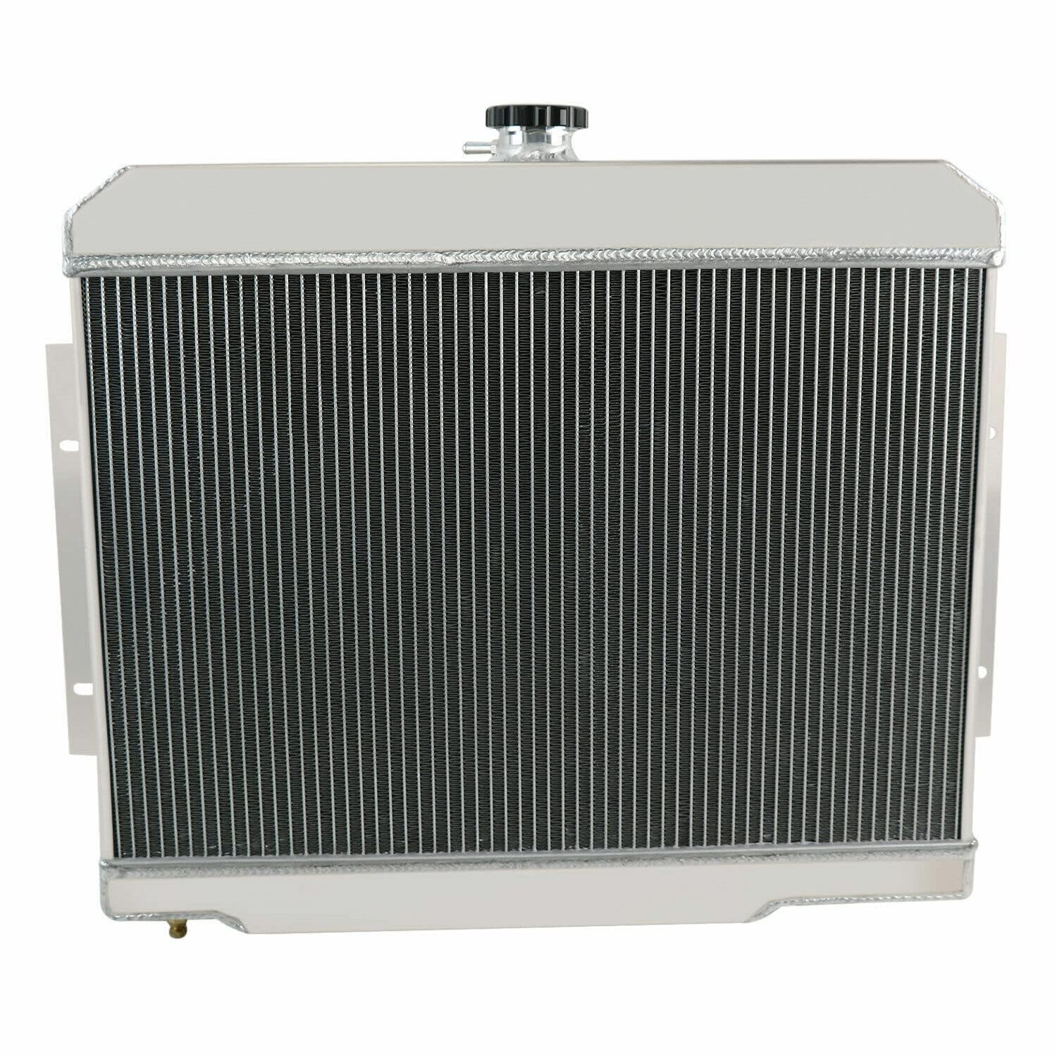 4 Row Aluminum Radiator with Shroud Fan & Relay for Jeep CJ5 CJ6 CJ7 Scrambler 3.8L 4.2L 5.0L I6 (1972-1986) - High Performance Cooling Upgrade for Off-Road & Classic Jeep Restoration