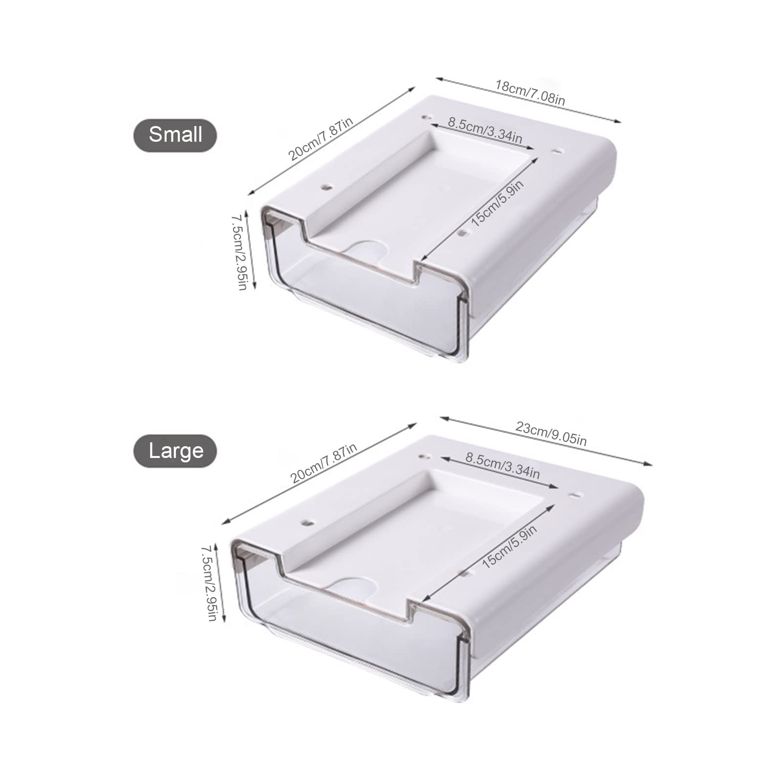 2-Pack Under Desk Drawer Organizer with Self-Adhesive Mount - Slide-Out Storage for Office & Home - Perfect for Organizing Stationery, Files & Small Items (Space-Saving Desk Solution)