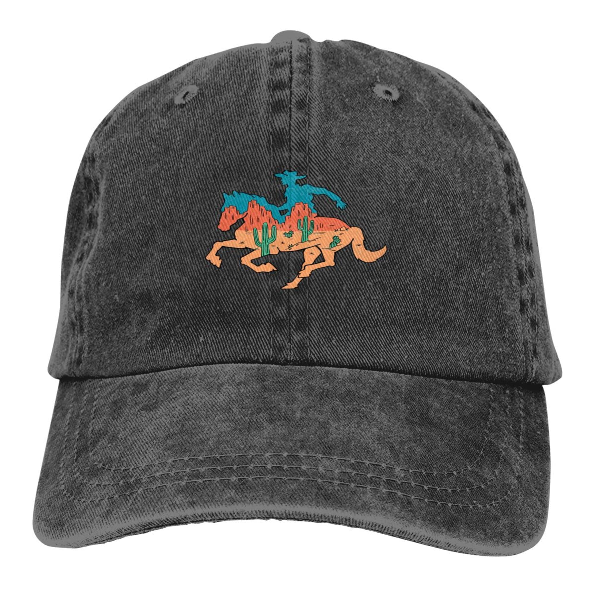 Western Cowboy on Horse Adjustable Baseball Cap for Men & Women - Perfect for Rodeo, Country Music Festivals & Outdoor Adventures