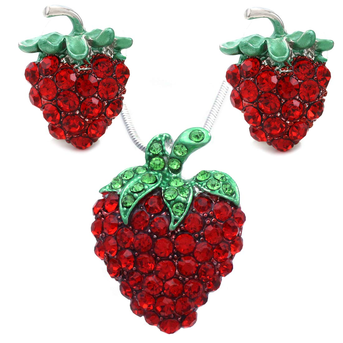 Strawberry Apple Fruit Pendant Necklace - Cute Red Charm Jewelry for Women & Girls - Perfect for Valentine's Day, Birthday Gifts & Everyday Fashion Accessories
