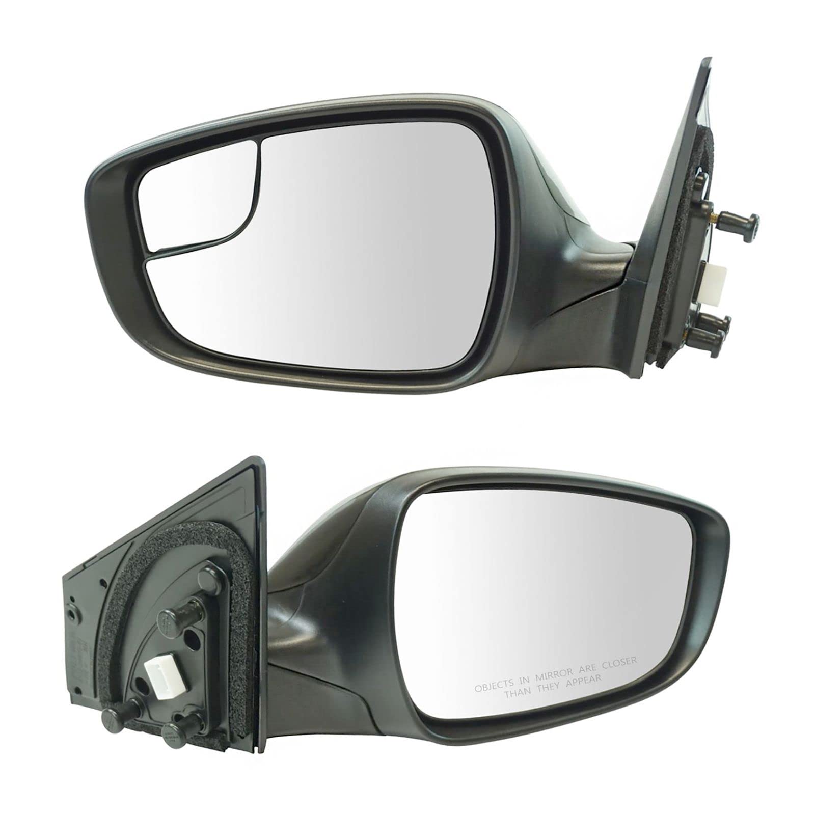 Heated Power Side Mirror Pair - Left & Right for Hyundai Accent | Black Exterior Replacement | All-Weather Driving Safety Upgrade
