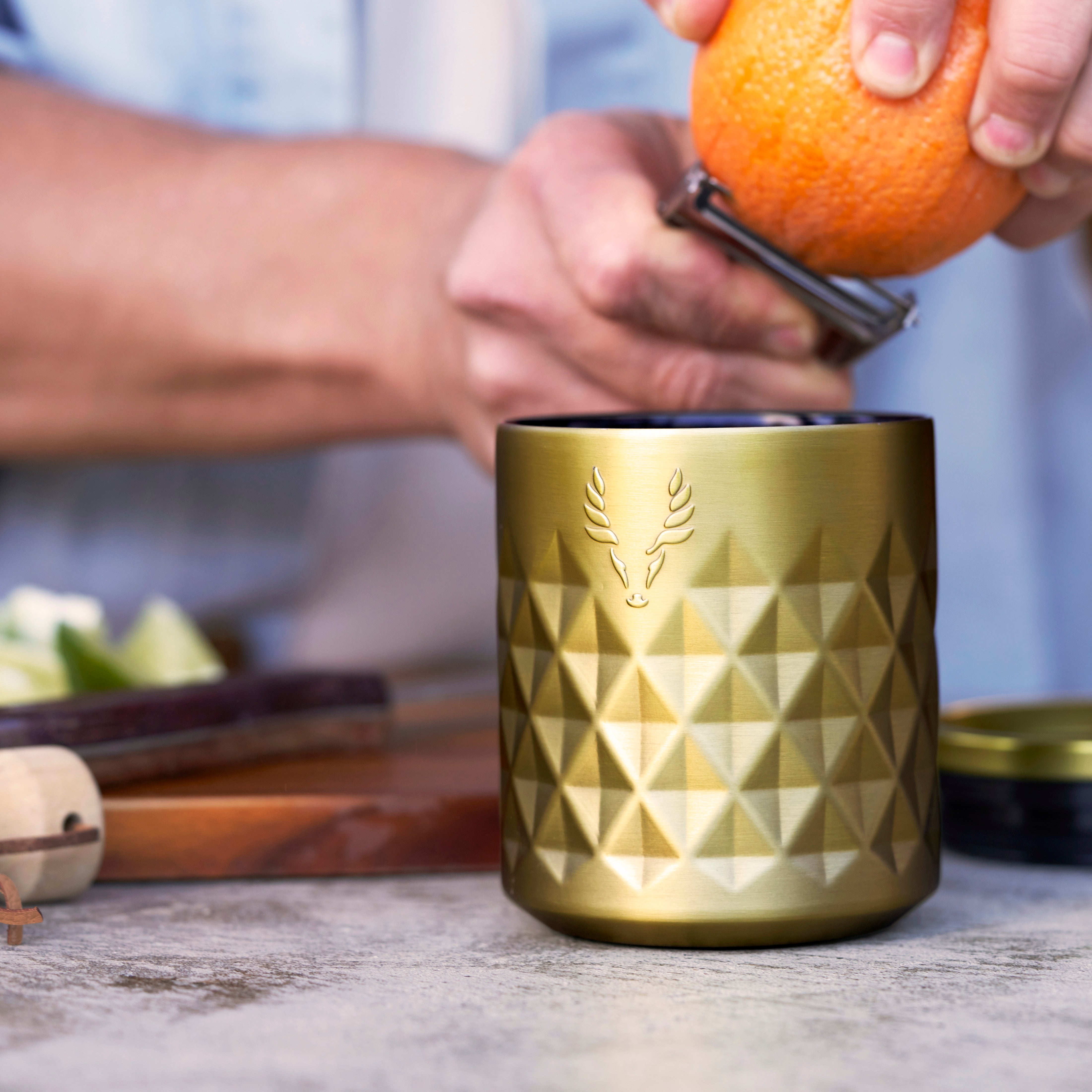 Premium Stainless Steel Gold Rocks Tumbler - Insulated Whiskey & Cocktail Glasses for Bourbon, Scotch & Iced Coffee - Perfect for Home Bar, Gifts & Outdoor Adventures