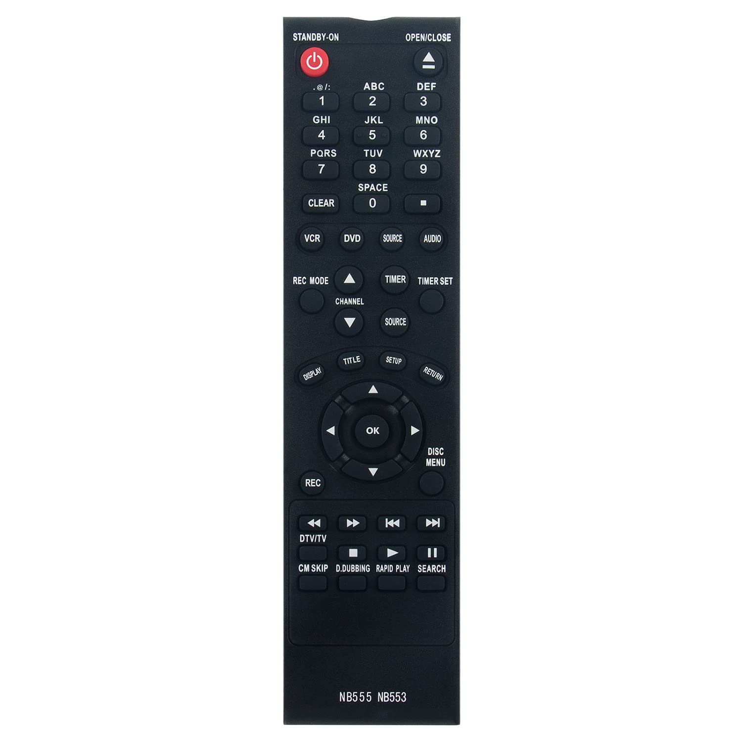 NB553 NB553UD NB555 NB555UD Replacement Remote Control for Magnavox DVR ZV450MW8 ZV450MW8A ZC352MW8 ZC350MS8 ZC352MW8B - Perfect for Home Entertainment & Digital Recording