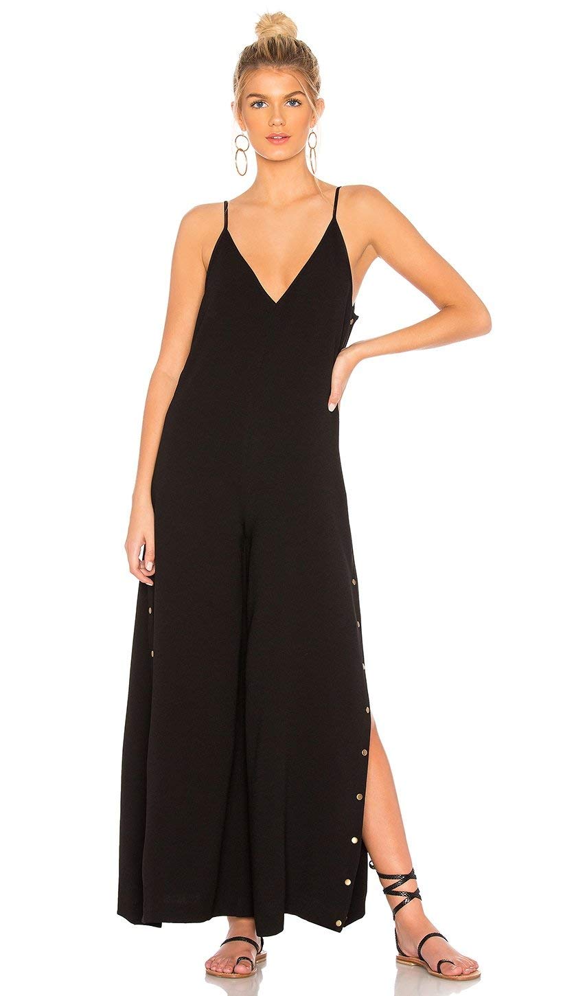 One Teaspoon Rosaline Studded Wide Leg Sleeveless Jumpsuit for Women - Black Boho Chic Romper | Perfect for Music Festivals, Beach Vacations & Night Out