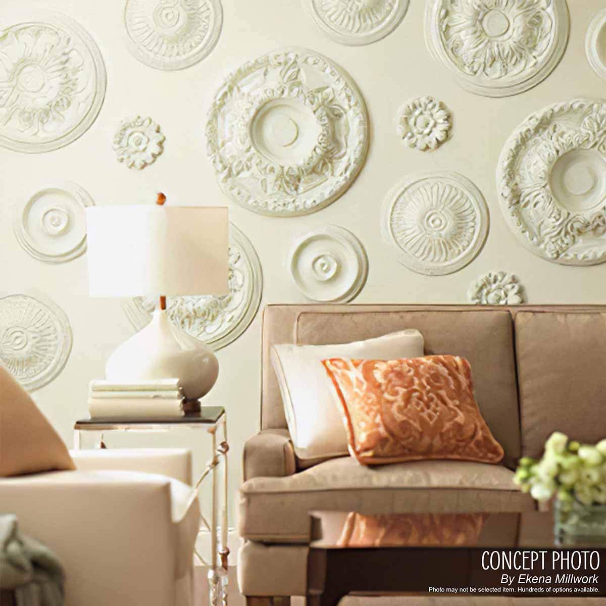 Ekena Millwork Athens Ceiling Medallion - Hand-Painted Rustic Finish - Perfect for Dining Room, Bedroom & Living Room Ceiling Decor