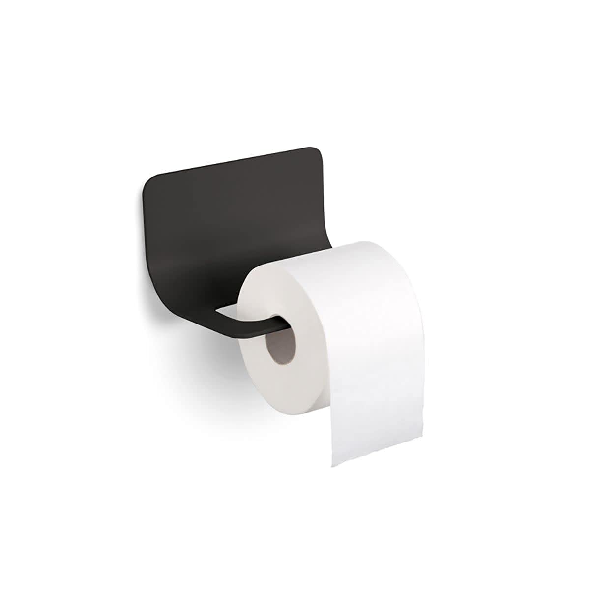 Curva 5151 Wall Mounted Toilet Paper Holder - Black | Modern Bathroom Tissue Roll Dispenser for Home & Commercial Use