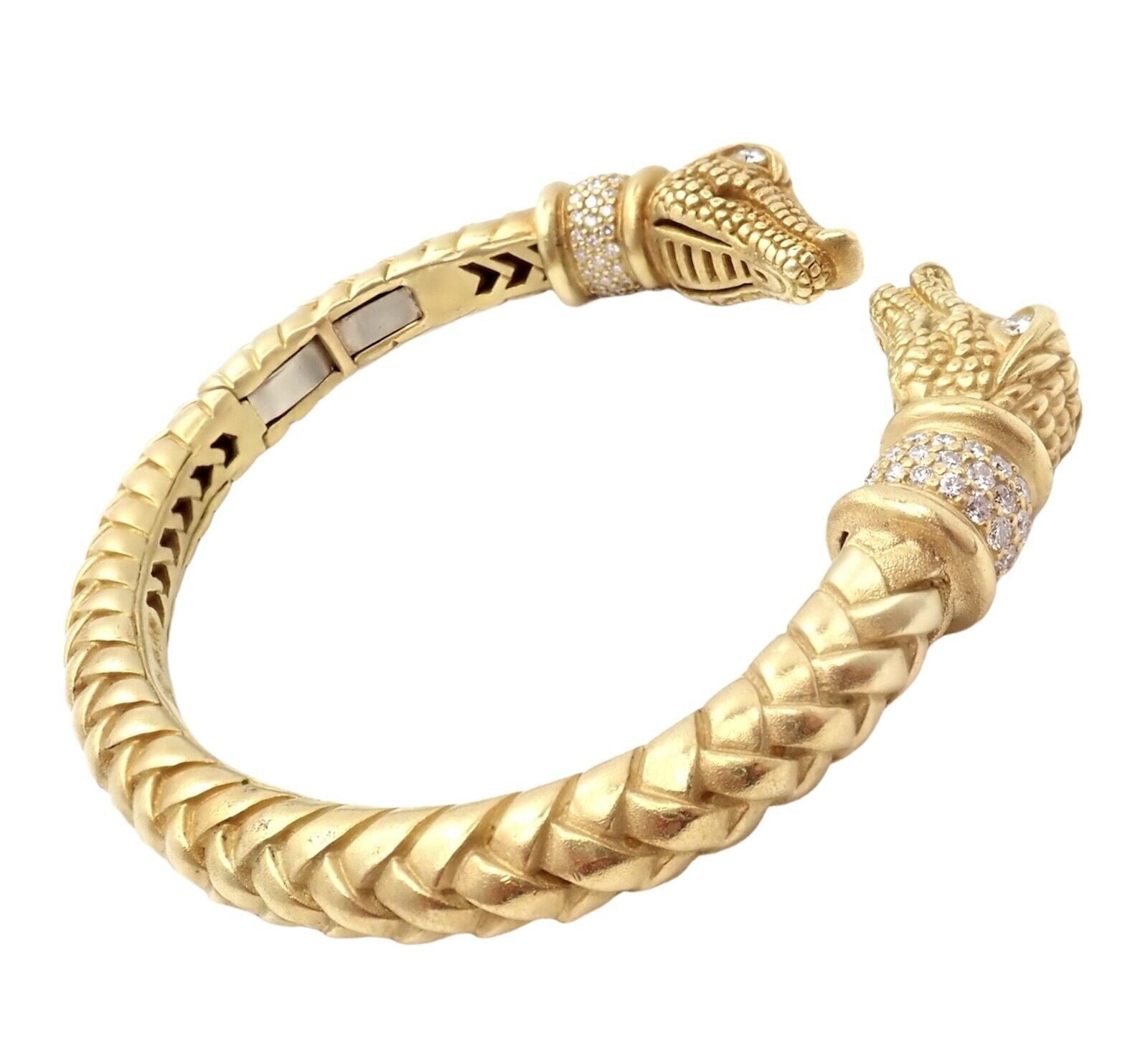 Authentic Kieselstein Cord 18k Yellow Gold Diamond Alligator Head Bracelet - Luxury Jewelry for Women, Perfect Gift for Anniversary & Special Occasions