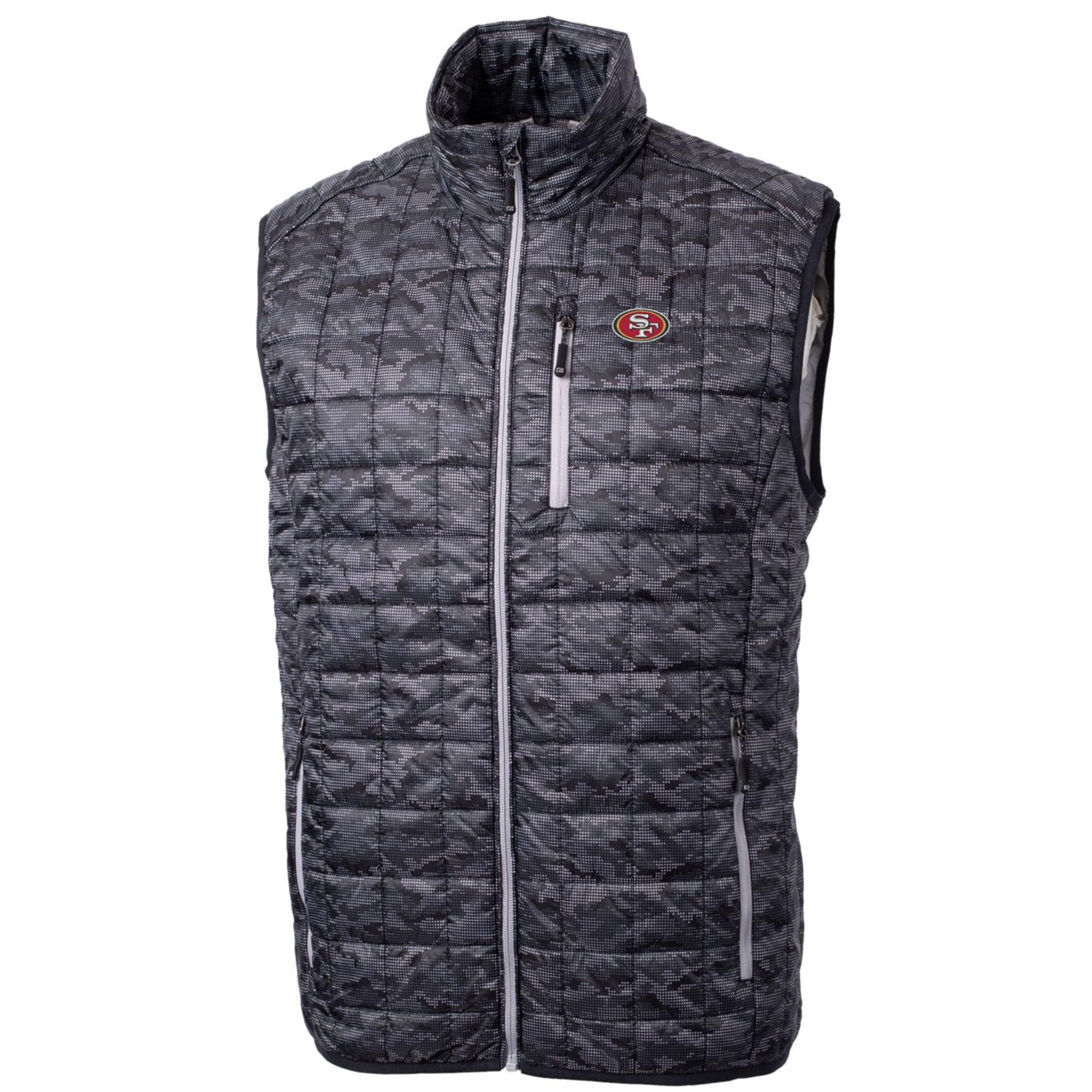 Cutter & Buck Men's NFL Rainier Printed Full-Zip Puffer Vest - Lightweight Insulated Jacket for Football Fans - Perfect for Tailgating, Game Day & Outdoor Activities