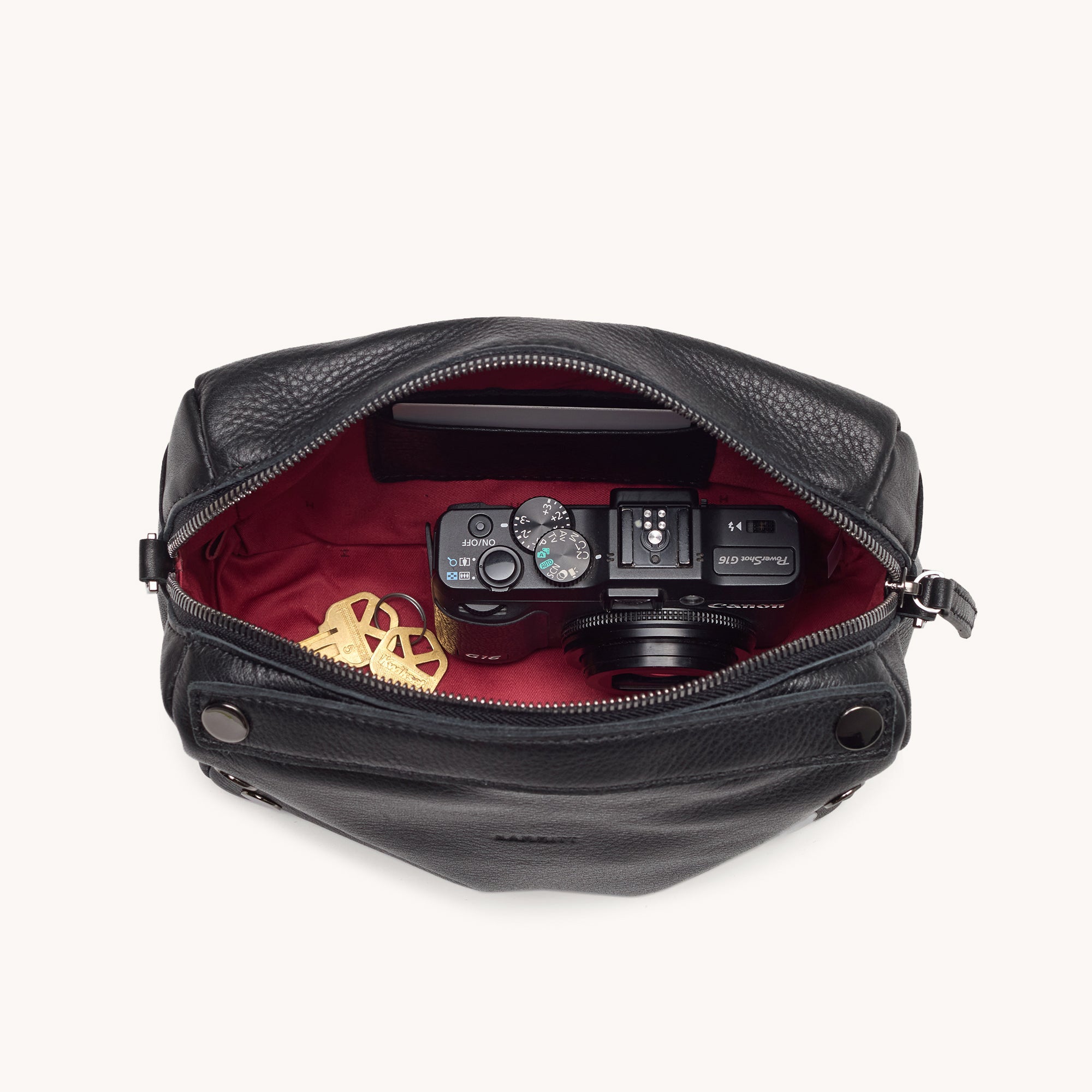 Evan Crossbody Bag for Women - Small Leather Purse with Adjustable Strap, Black & Gunmetal - Perfect for Everyday Use, Travel, and Shopping
