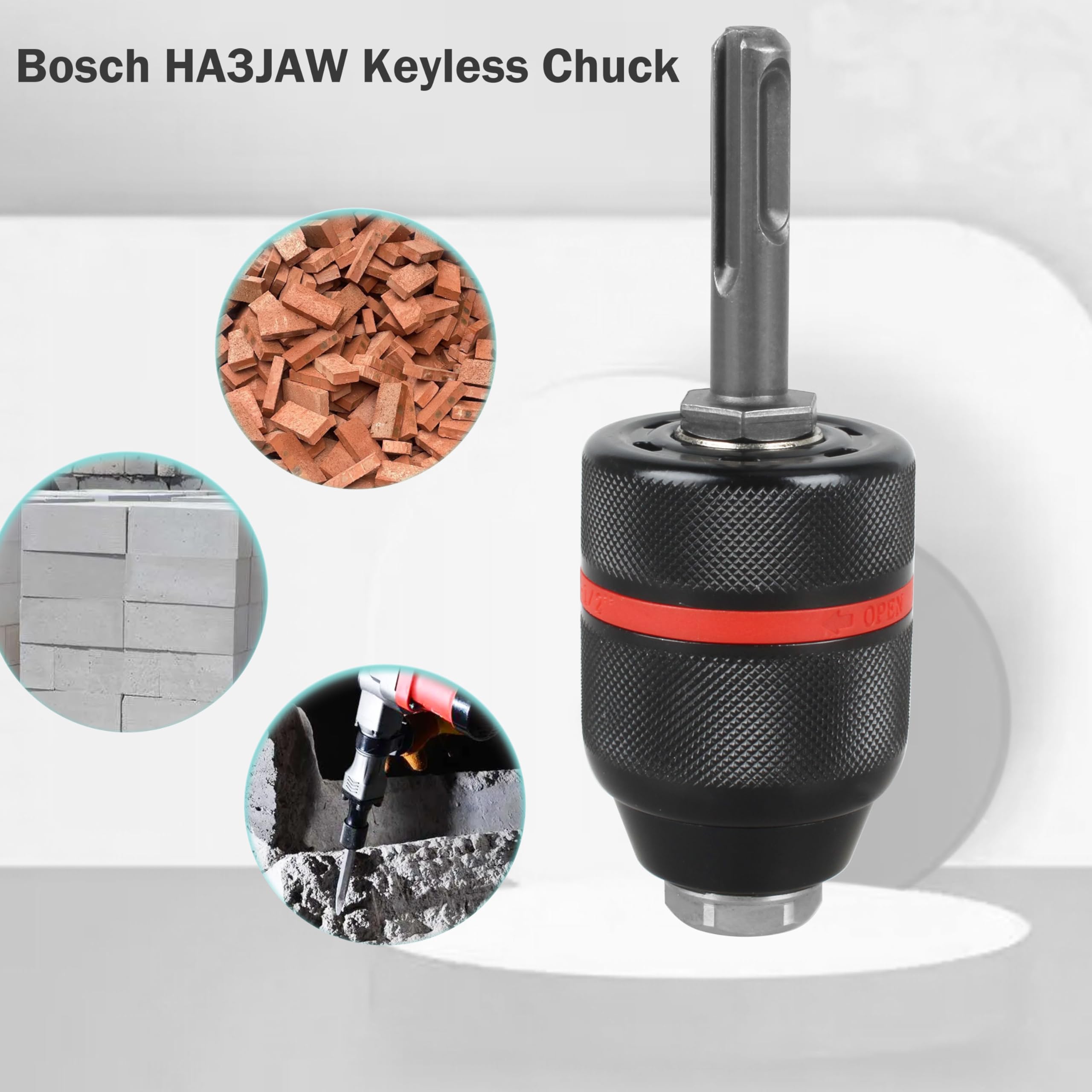 Self-Tightening Keyless Drill Chuck with SDS Plus Adapter for BOSCH 1/2