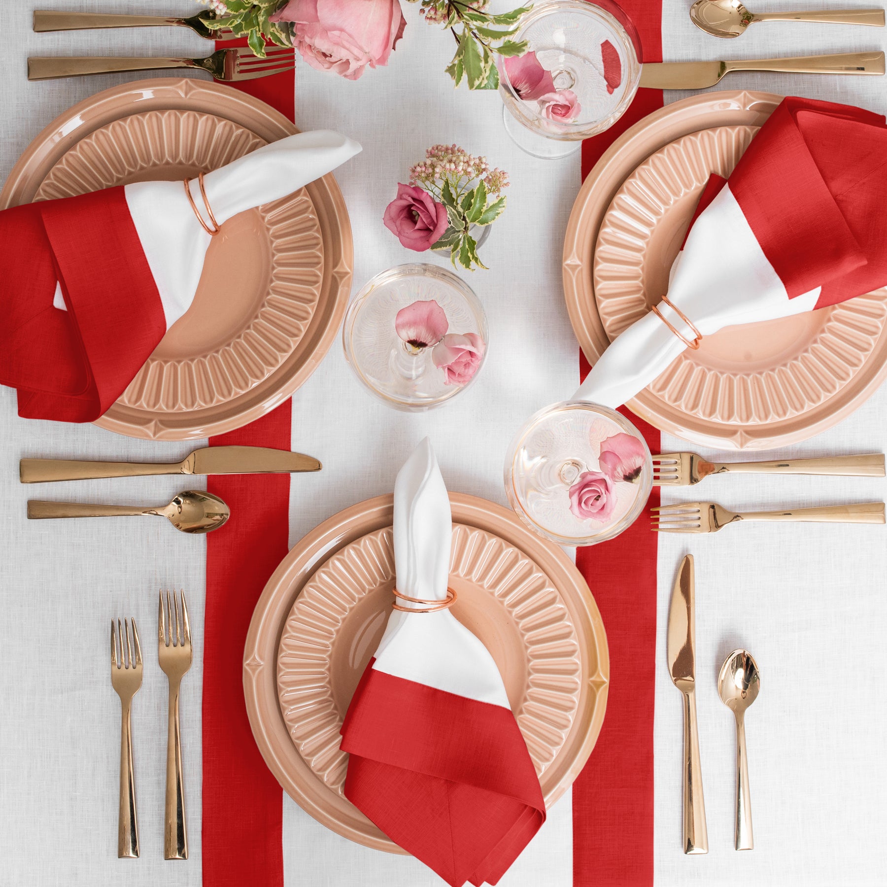 Elegant Contempo Napkins - Set of 4 Premium Cotton Dinner Napkins for Formal Dining, Parties & Special Occasions