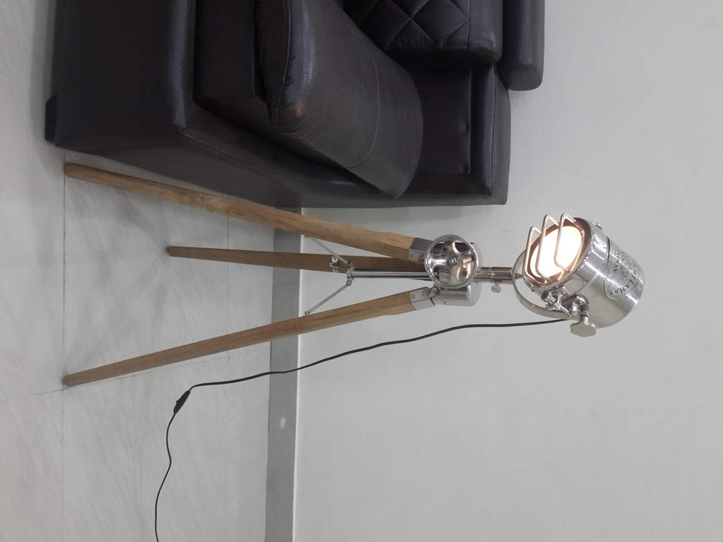 THOR INSTRUMENTS Nautical Modern Floor Lamp - Royal Wooden Tripod Design, Rustic Vintage Home Decor for Living Room, Bedroom & Office | Perfect Gift Idea for Housewarming & Holidays