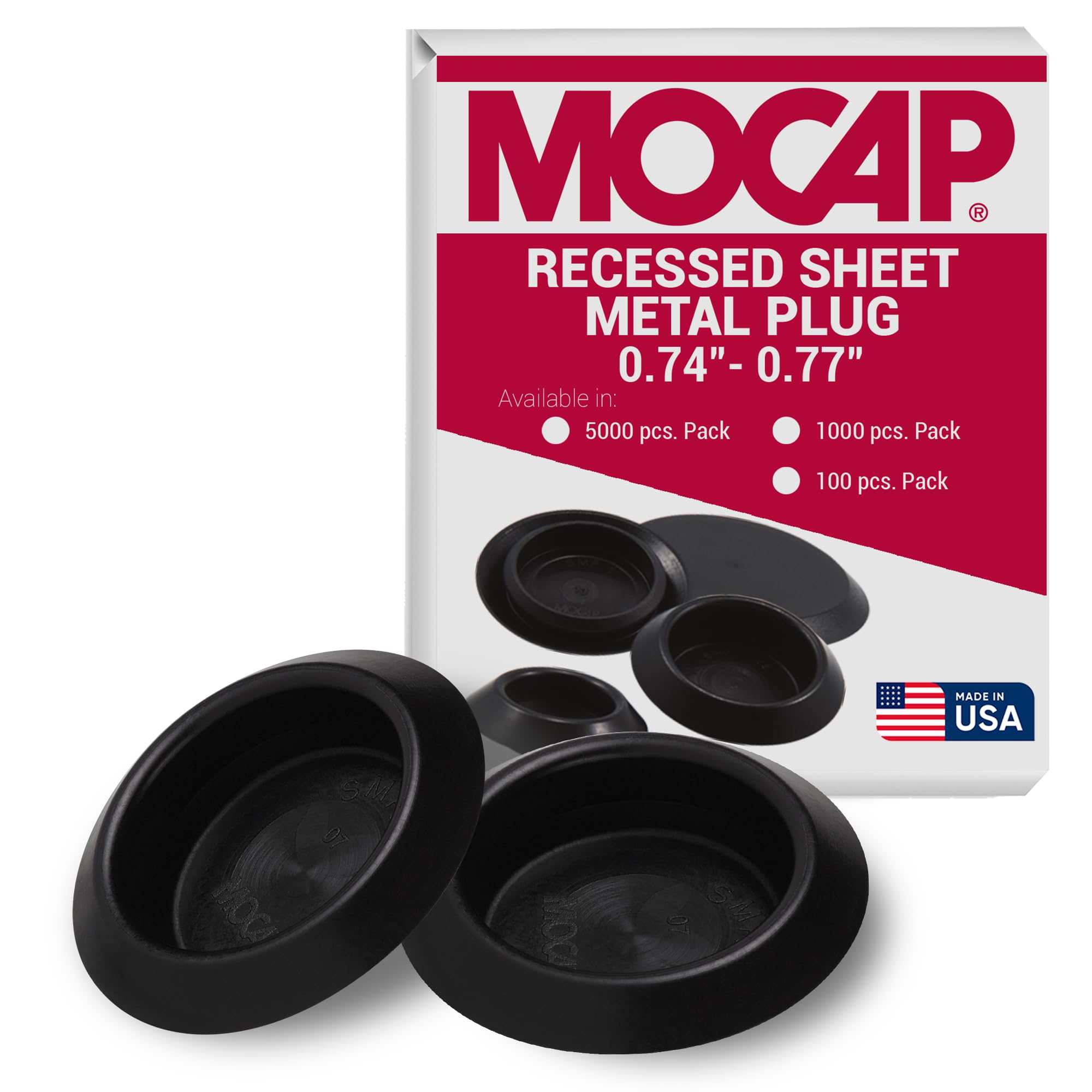 MOCAP Black Flush Sheet Metal Hole Plug for 0.750