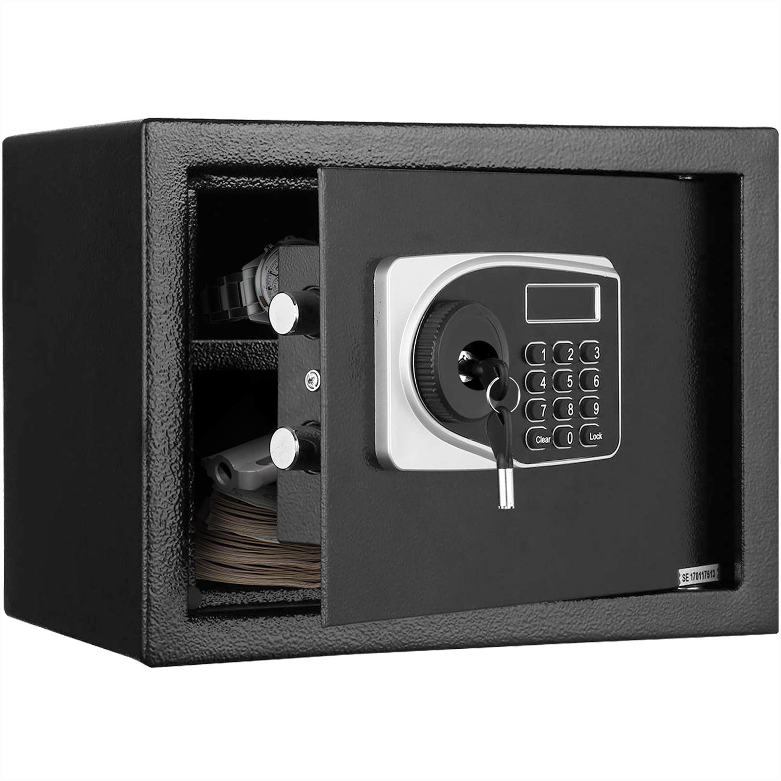Digital Security Safe Box with LED Keypad - 0.58 Cubic Feet Home & Office Safe for Passport, Money, Jewelry Storage | Fireproof Cabinet for Documents & Valuables - Perfect for Bedroom, Closet or Business Use