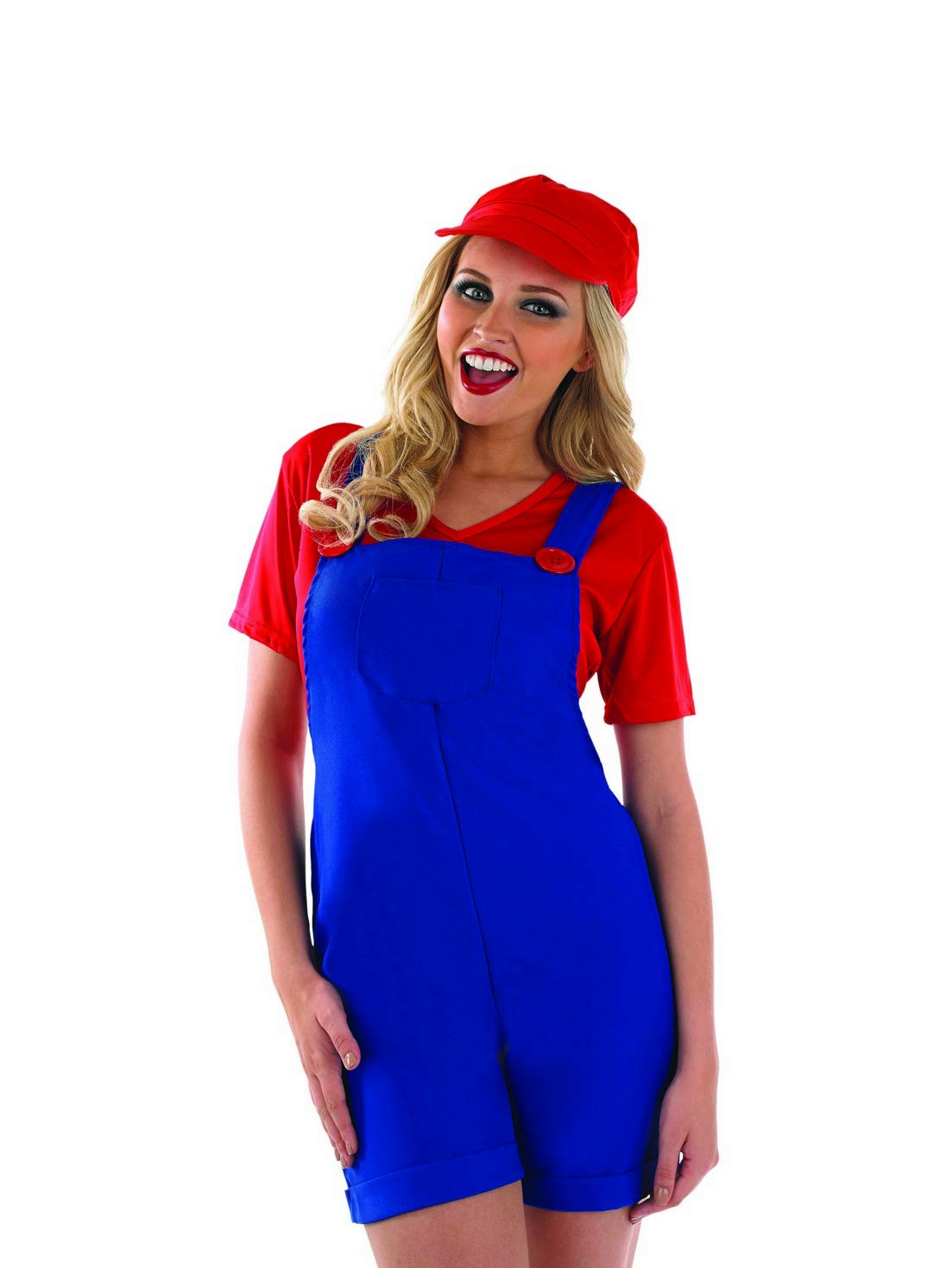 Women's Red Plumber Costume - 80s Halloween Outfit & Video Game Cosplay - Perfect for Halloween Parties, Cosplay Events & Themed Gatherings